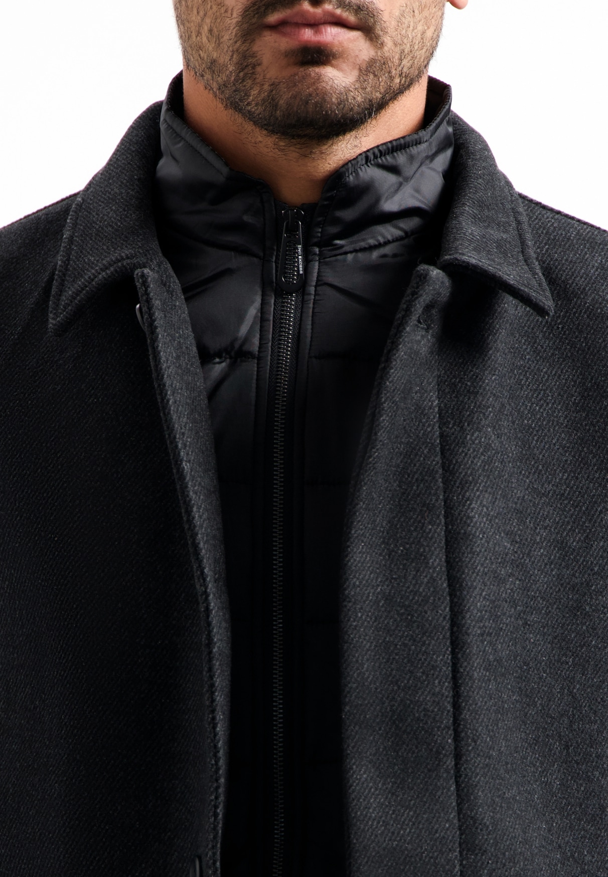 NO EXCESS Parka »No Excess Wollmantel mit doppeltem Verschluss«