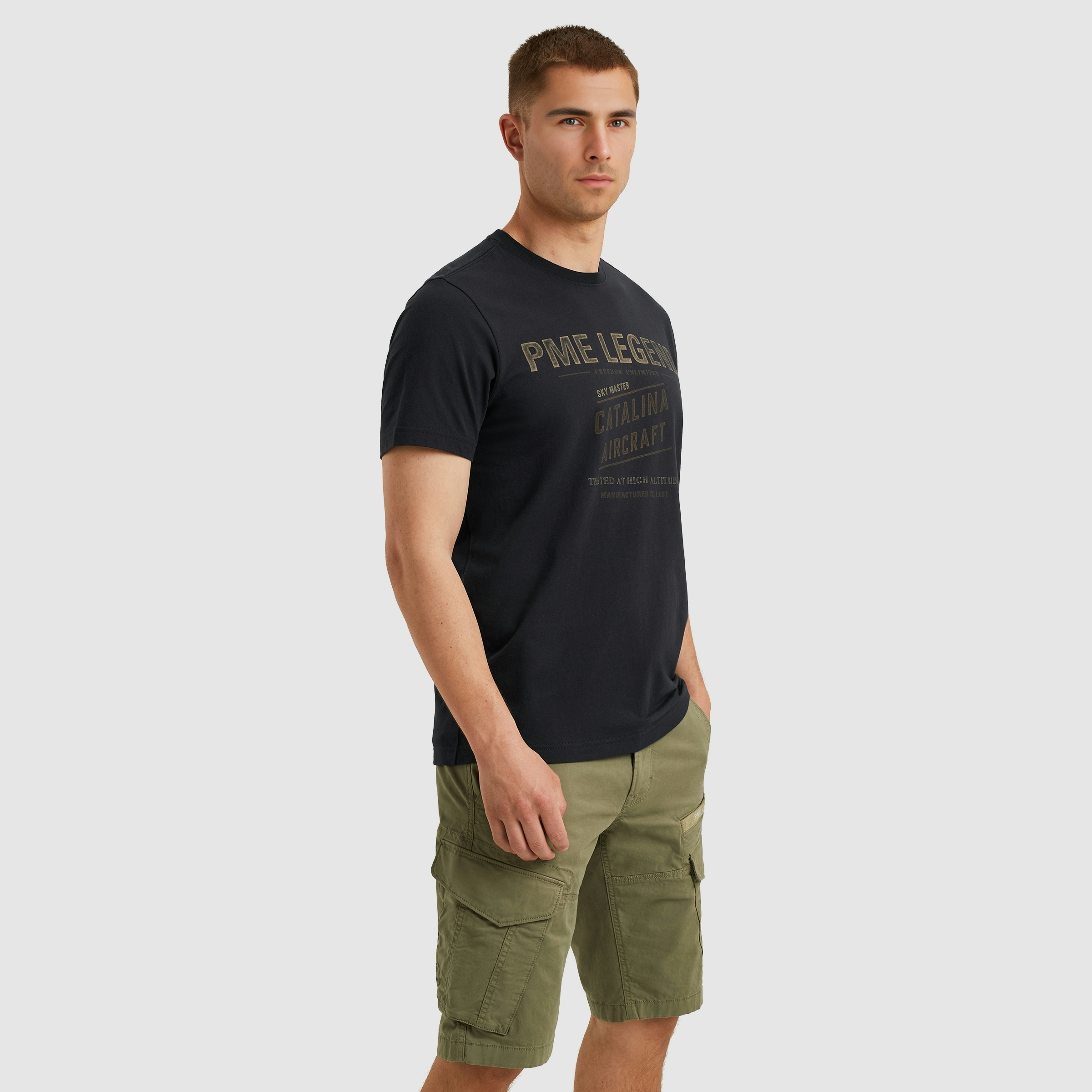 PME LEGEND T-Shirt »Short sleeve r-neck single jersey«, mit Logo-Print