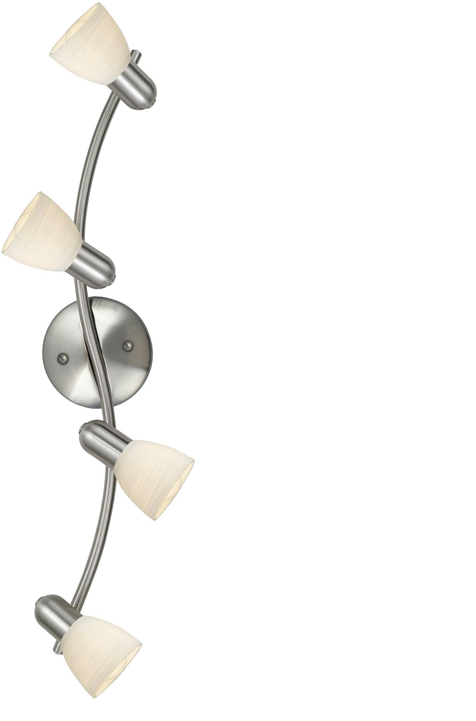 EGLO Deckenleuchte »Dakar 1 Deckenlampe, Deckenspot aus Stahl und Glas, E14, Deckenleuchte« E14 1 Stk. Spot - L65 x B10 cm - nickel-matt - 4X40W exkl.