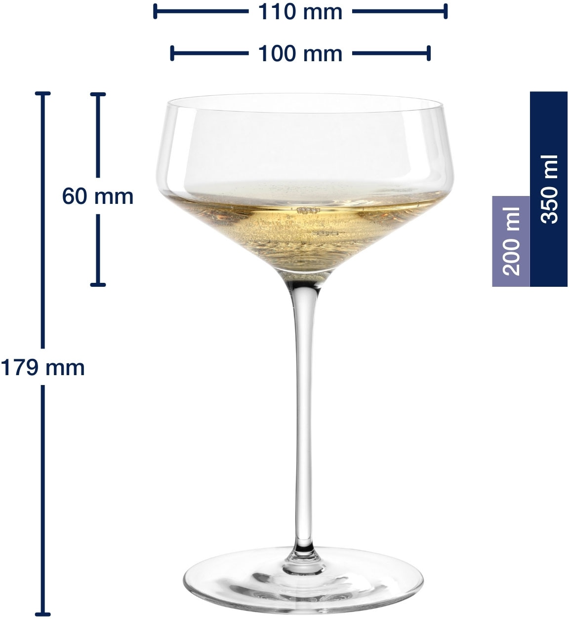 LEONARDO Champagnerglas »Champagnerschale PUCCINI, 350 ml, 6er-Set«, (Set, 6 tlg.), Spülmaschinenfest und langlebig