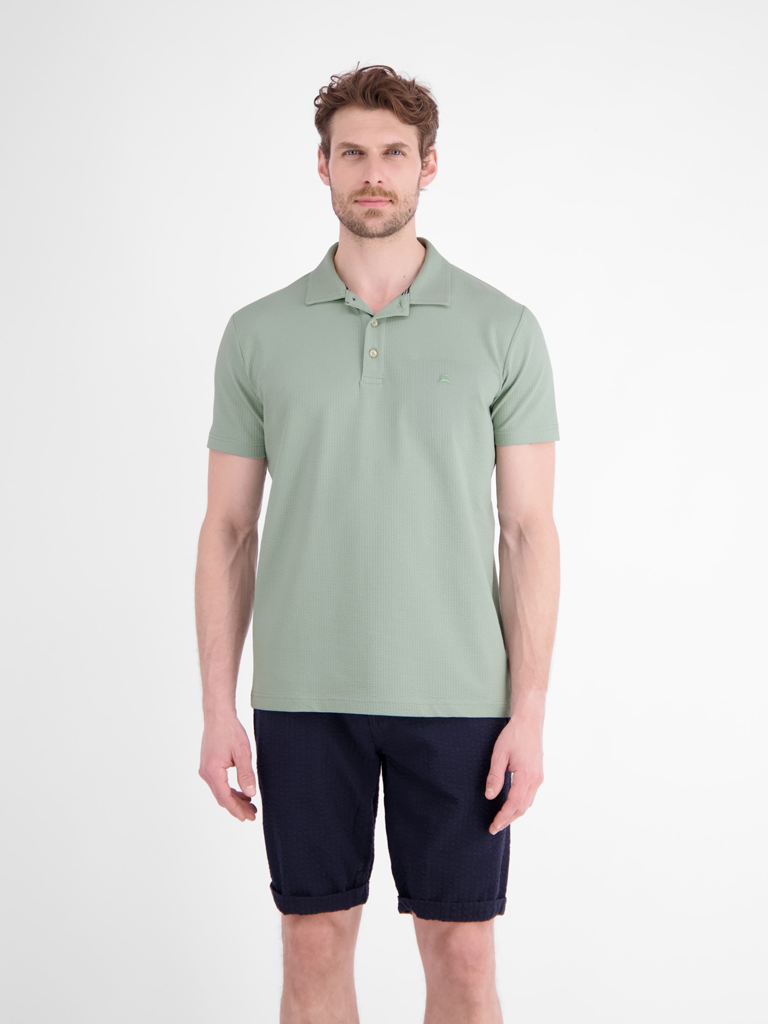 LERROS Poloshirt »Poloshirt in weicher Seersucker-Qualität mit Brusttasche«