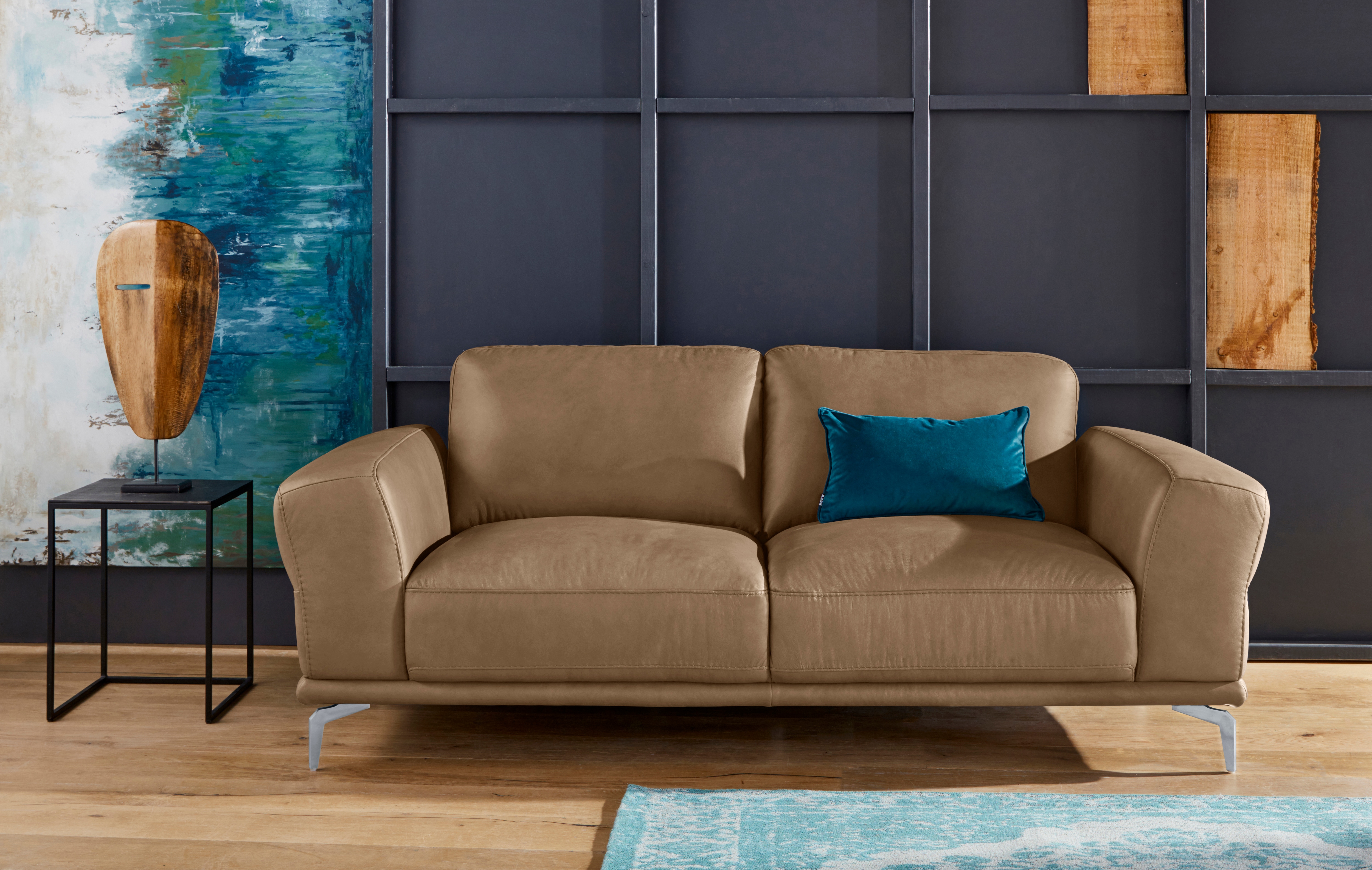 W.SCHILLIG 2-Sitzer "montanaa Designsofa, bequem, Breite 192cm, Federkern" mit Metallfüßen in Silber matt, Breite 192 cm