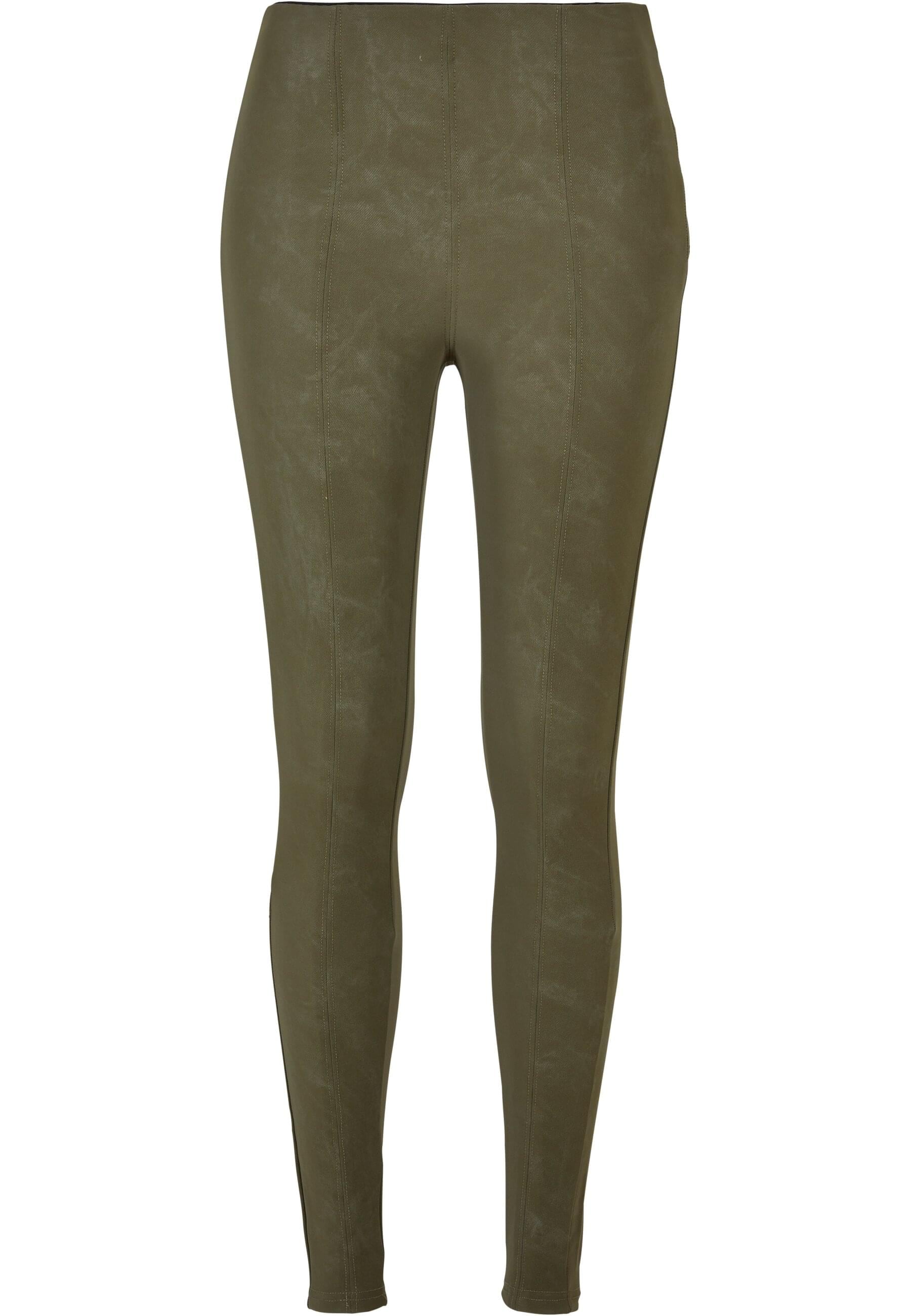 URBAN CLASSICS Leggings "Urban Classics Damen Ladies Washed Faux Leather Pa günstig online kaufen