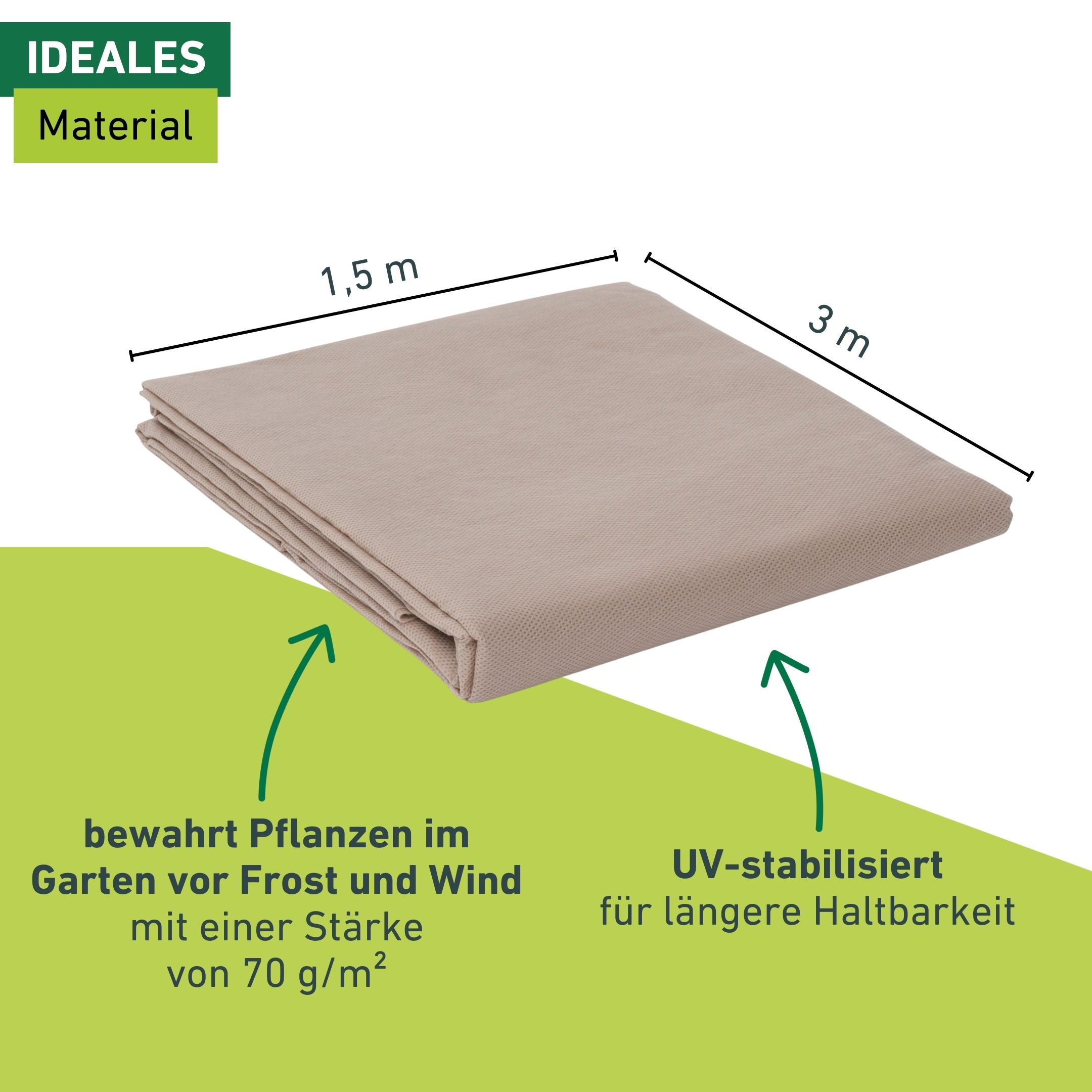 Windhager Winterschutzvlies »für Gartenpflanzen, Frostschutz und Kälteschutz« licht-, wasser- und luftdurchlässig, 5x1,5 m, Stärke 30 g/m2