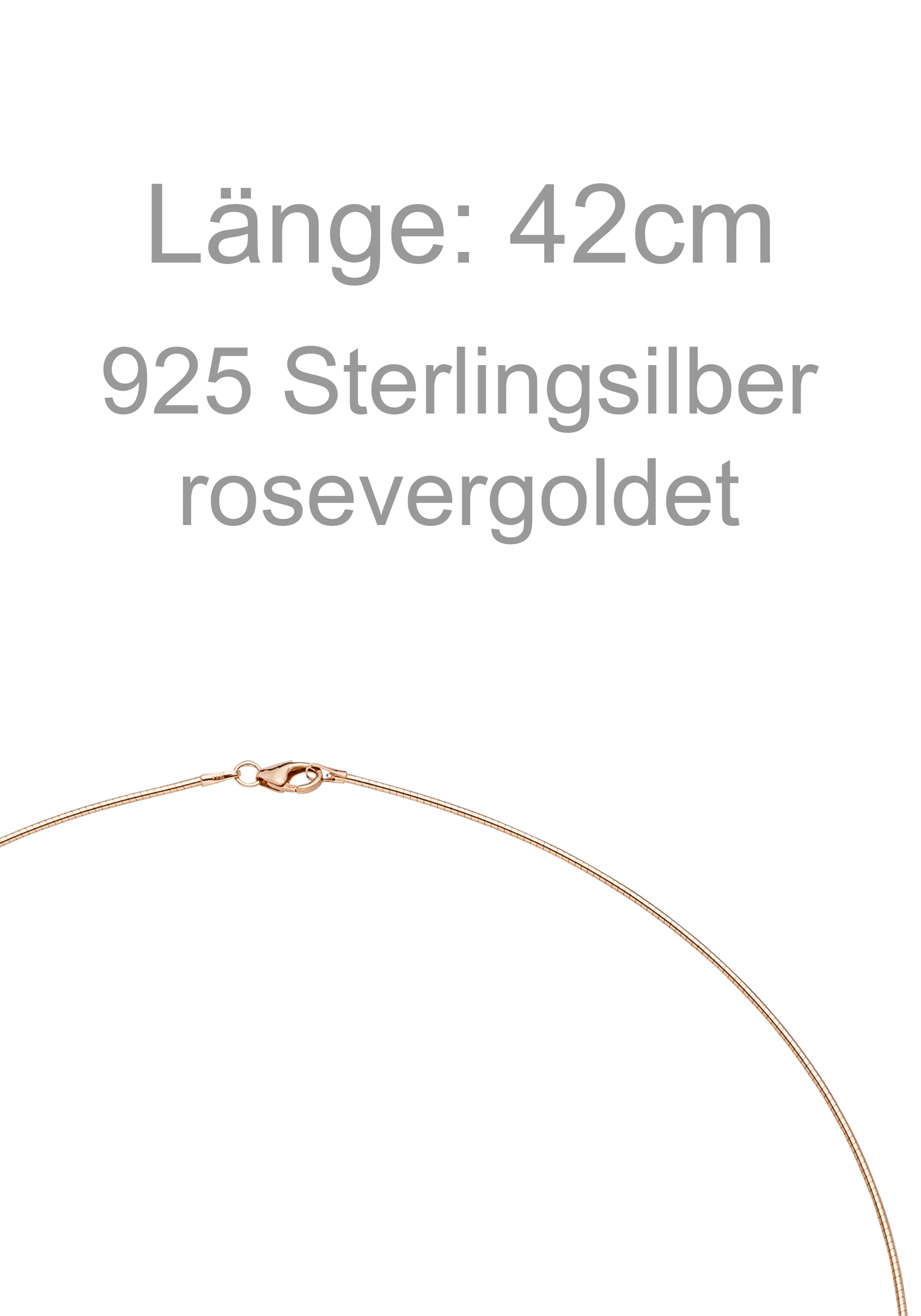 JOBO Halsreif 925 Silber roségold vergoldet 42 cm 1,1 mm