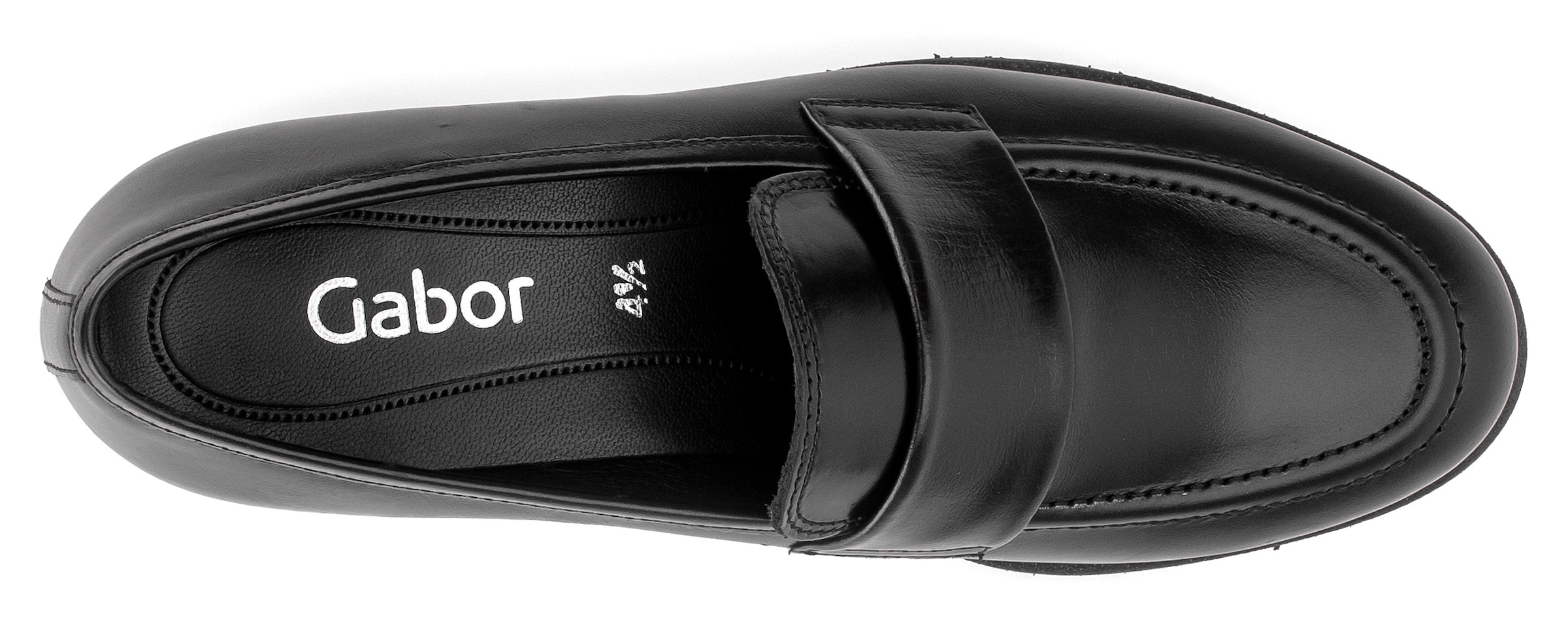 Gabor Loafer, Blockabsatz, Sipper, Businessschuh mit Glitzer am Sohlenrand
