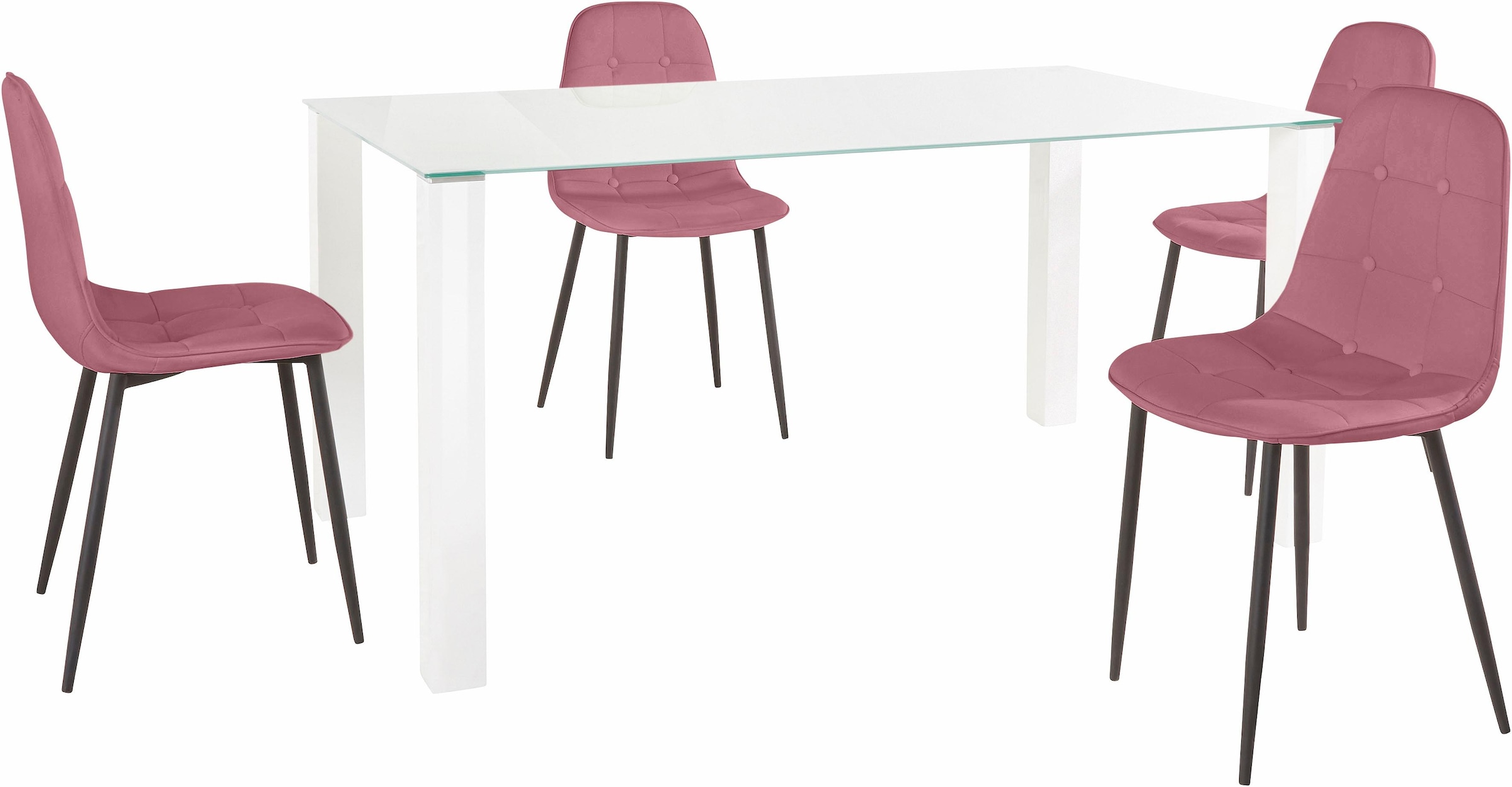 INOSIGN Essgruppe, (Set, 5 tlg.), mit Glastisch, Breite 160 cm
