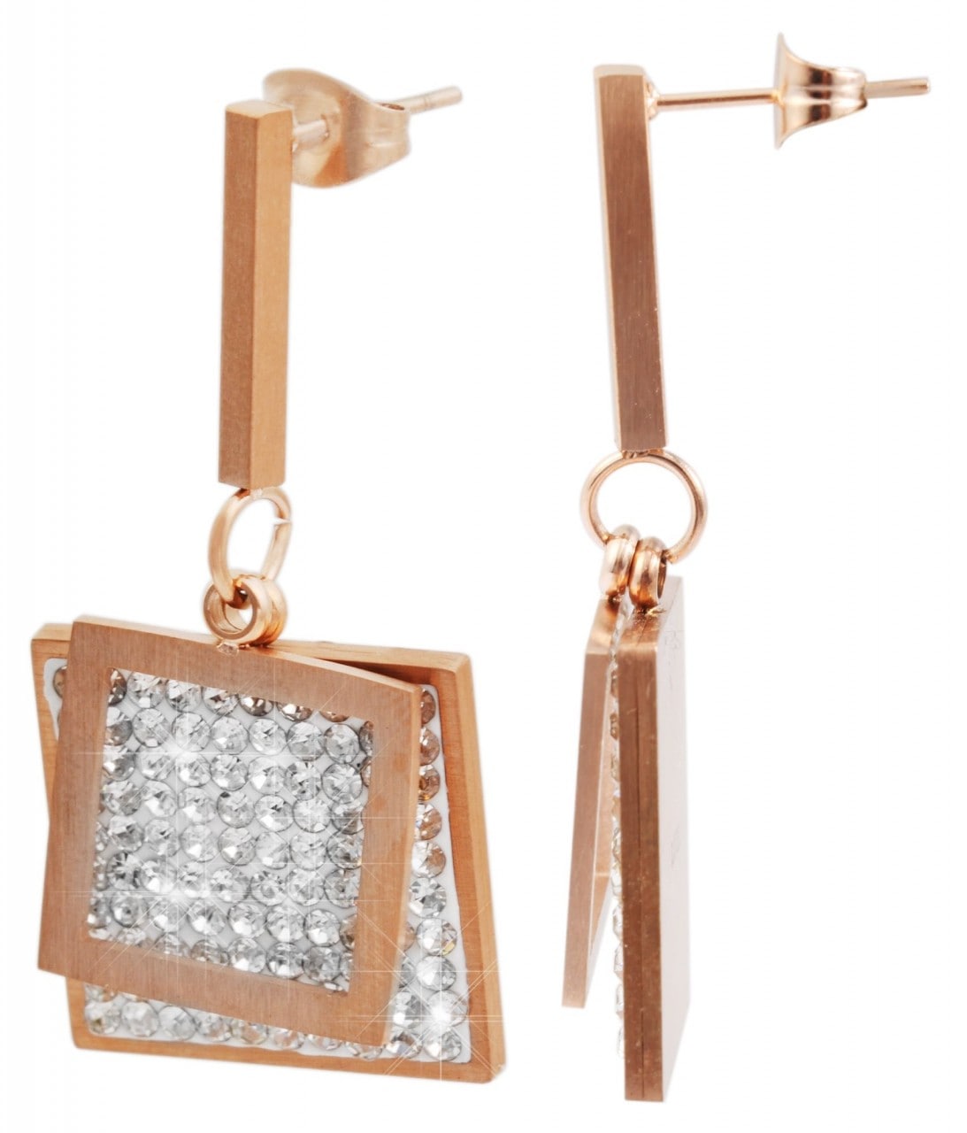 Paar Ohrhänger ADELIA´S "Damen Ohrstecker aus Edelstahl", silber, Ohrringe, Damen, Damen, Edelstahl