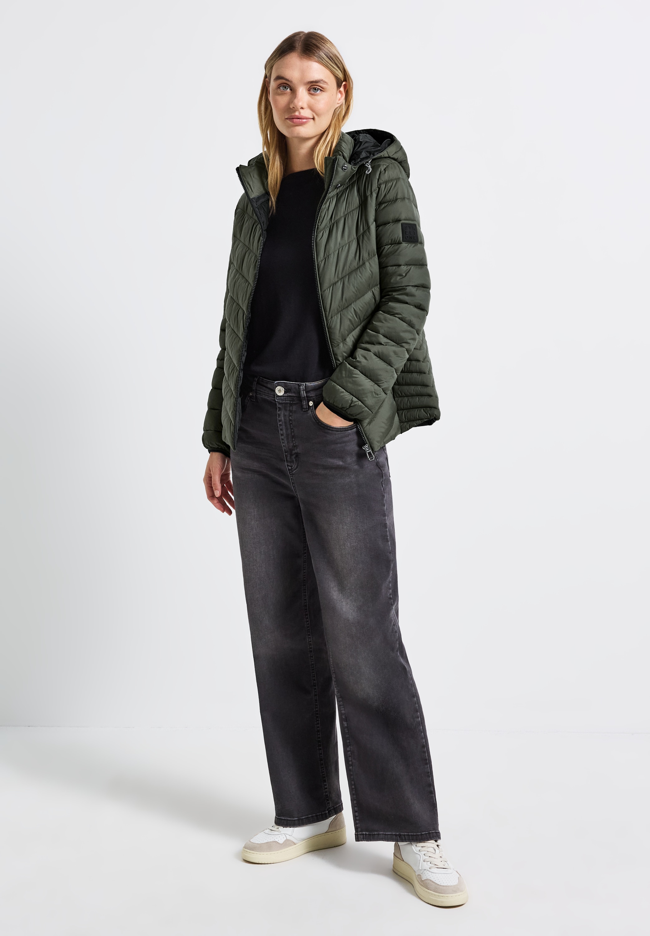 STREET ONE Steppjacke, mit Kapuze, mit Kapuze mit Gummizug