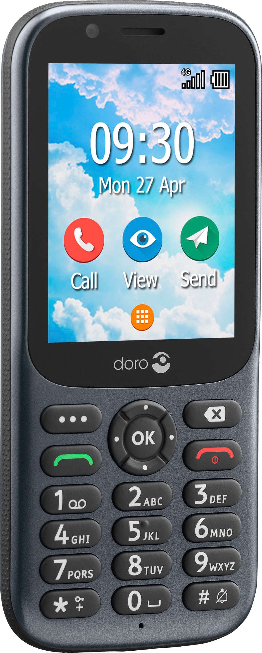 Doro Smartphone »730X«, dunkelgrau, 7,11 cm/2,8 Zoll, 1,3 GB Speicherplatz, 3 MP Kamera