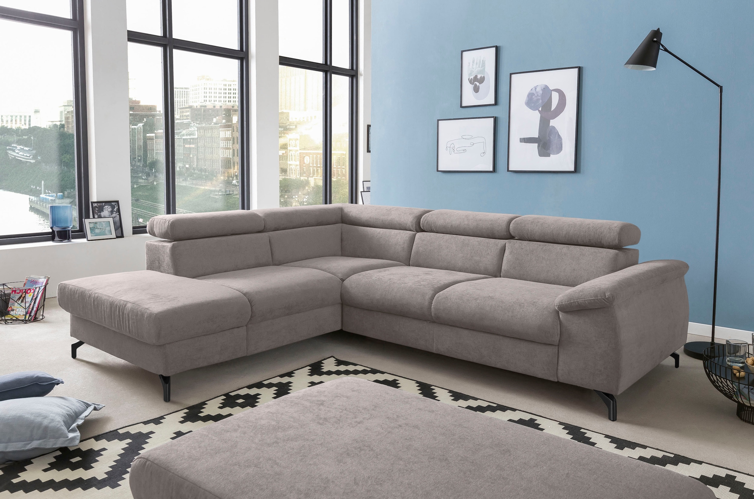 COTTA Ecksofa "Kitty L-Form, B: 249 cm" mit Kopfteilverstellung, optional B günstig online kaufen