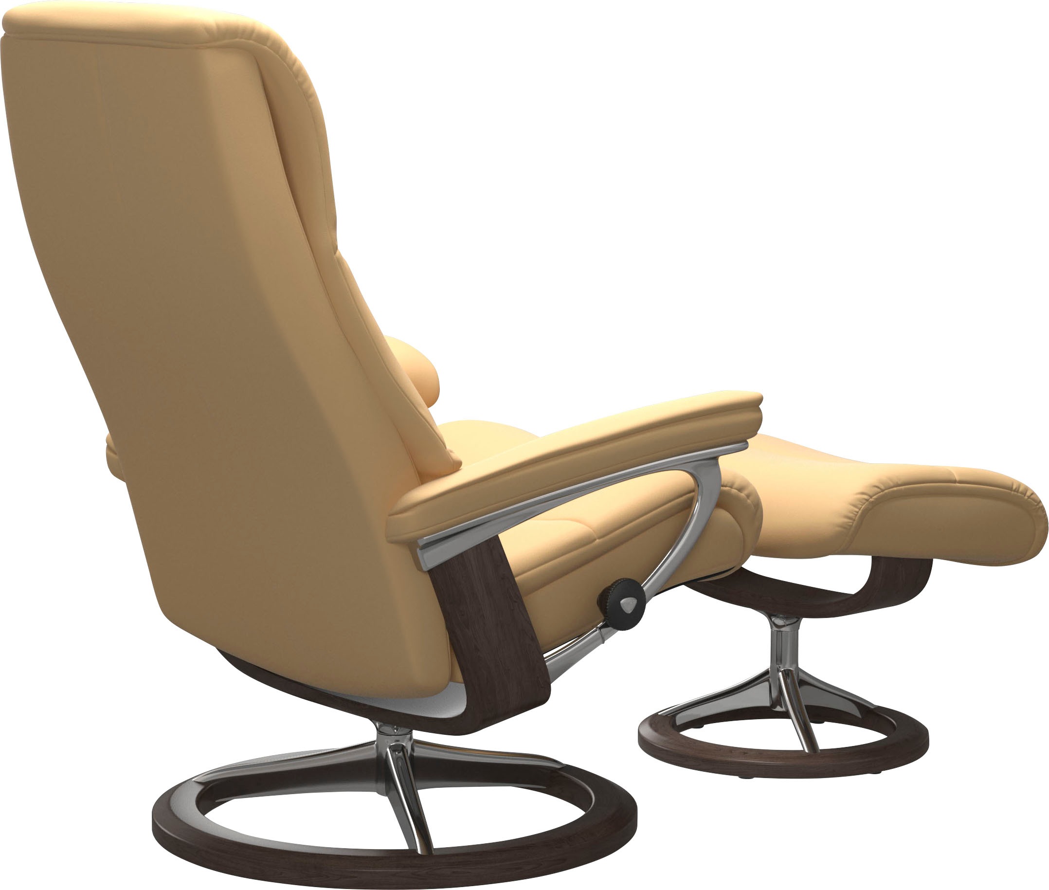 Stressless® Relaxsessel »View«, (Set, Relaxsessel mit Hocker), mit Signature Base, Größe M,Gestell Wenge