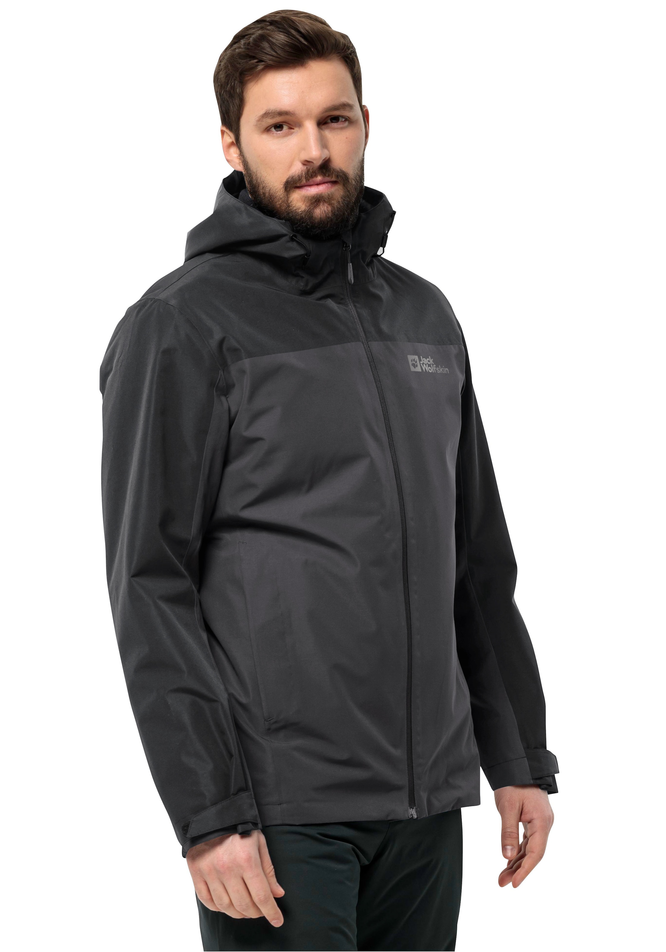 Jack Wolfskin 3-in-1-Funktionsjacke »TAUBENBERG 3IN1 JKT M«, mit Kapuze, mit wasserabweisenden Reißverschlüssen, Wasserdicht, Atmungsaktiv