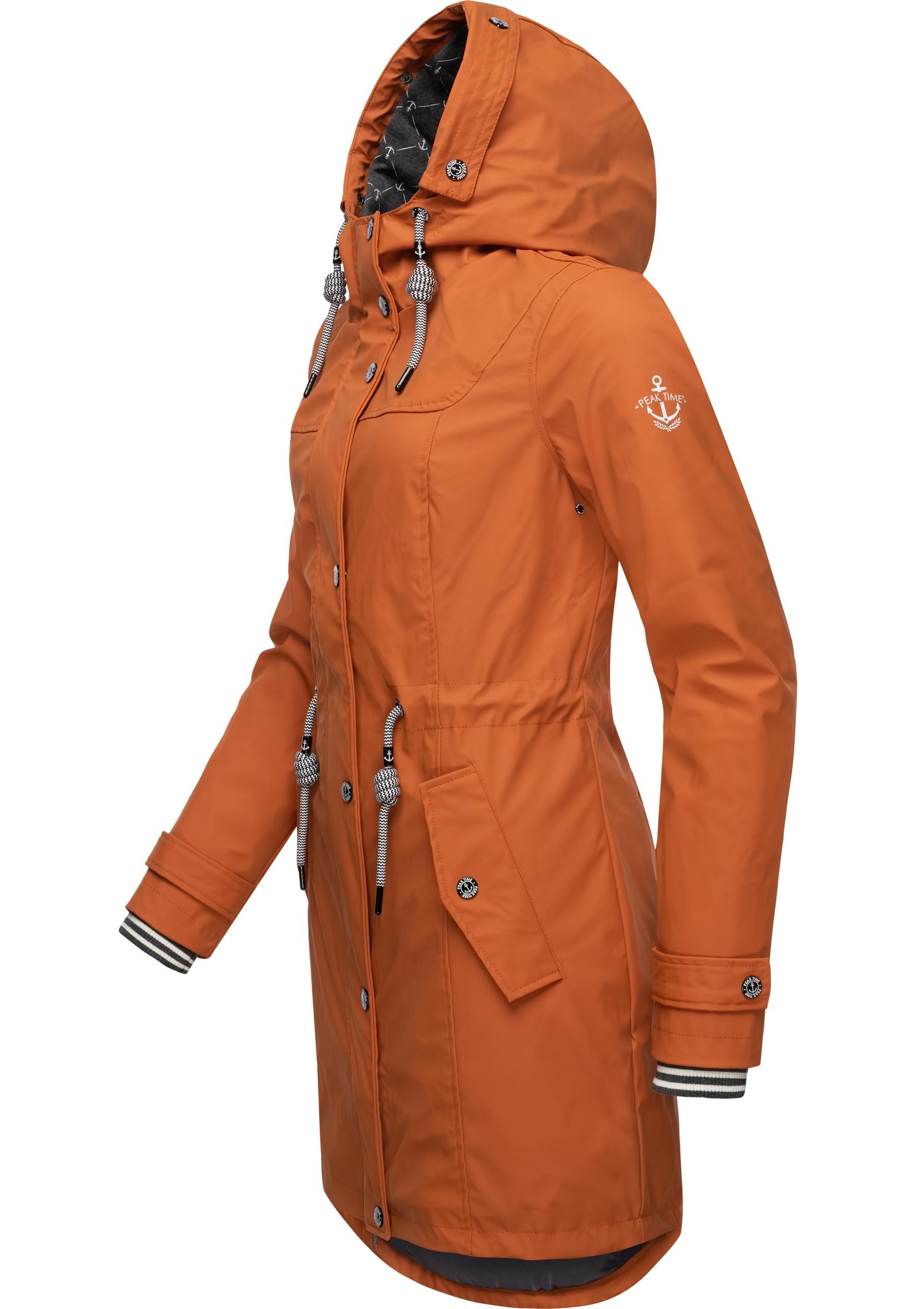 PEAK TIME Regenjacke "L60042", mit Kapuze, stylisch taillierter Regenmantel günstig online kaufen