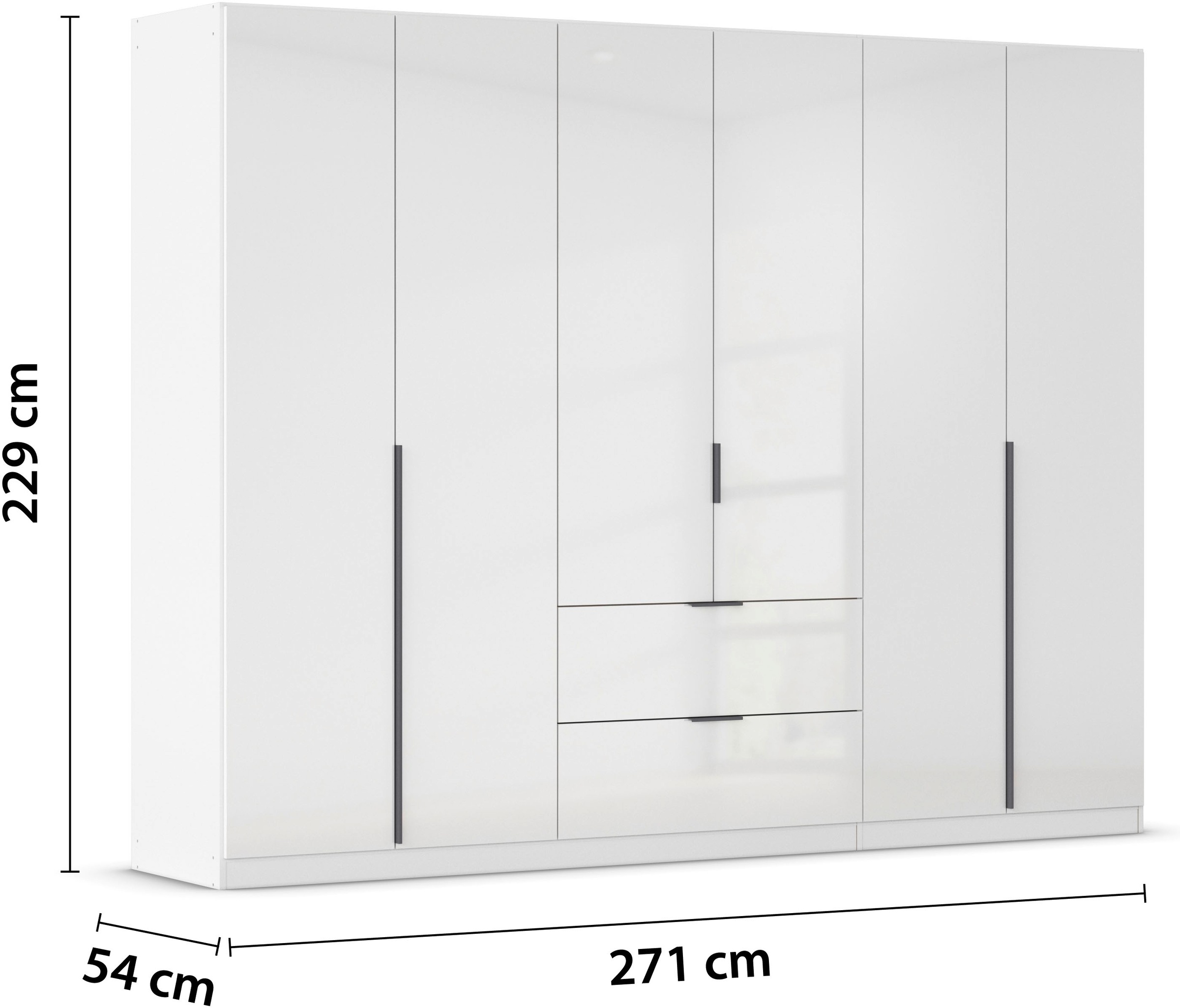 rauch Drehtürenschrank »Kleiderschrank Schrank Garderobe AGORDO mit Dekor- oder Hochglanzfront«, (in zwei Griff-Farben mit Dekor- oder Hochglanzfront), mit Außenschubkästen, in 6 Breiten und 2 Höhen MADE IN GERMANY