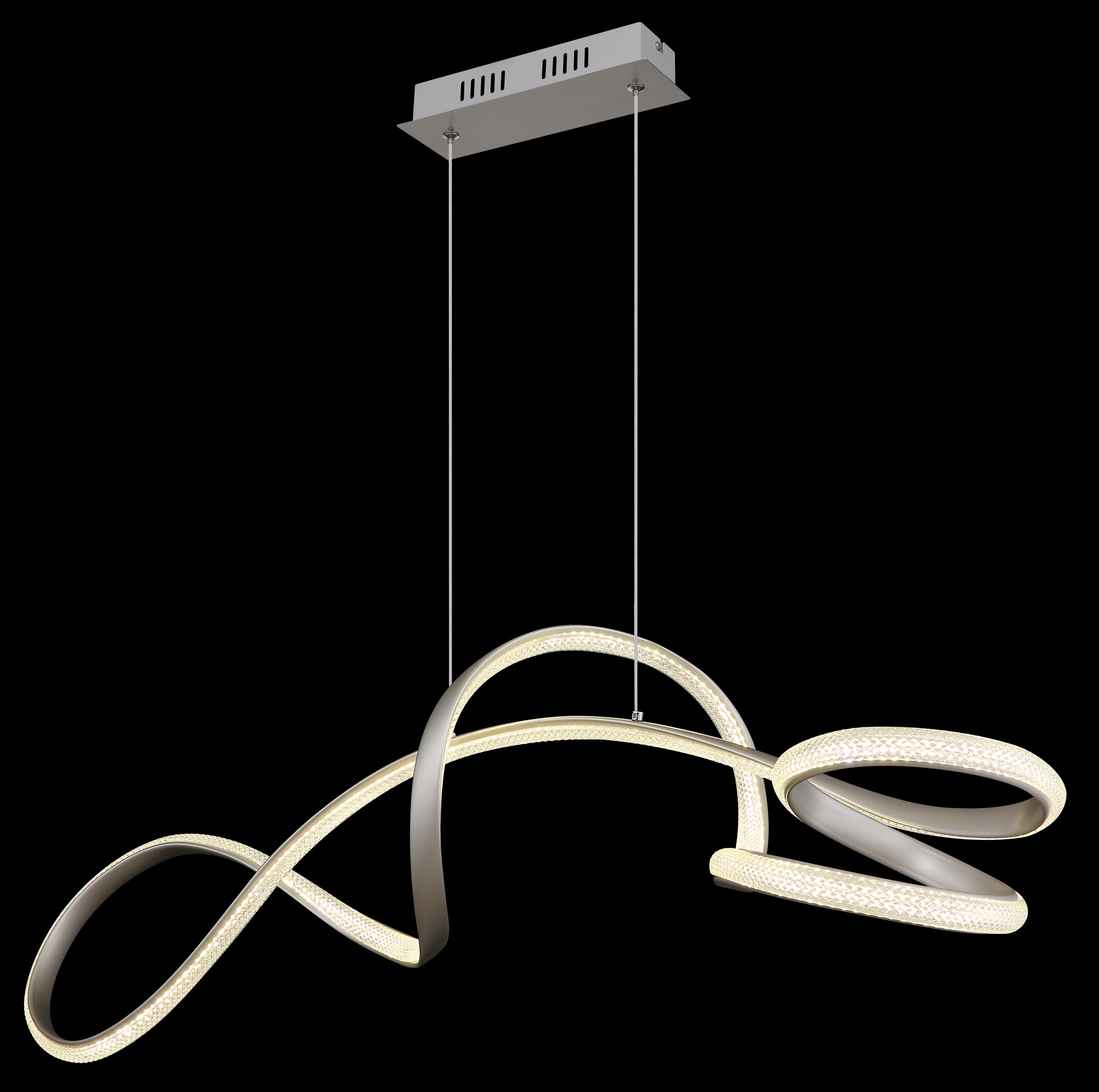 GLOBO LIGHTING Hängeleuchte »SWIRL« LED-Modul 1 Stk. Warmweiß Hängeleuchte Nickel matt mit Acrylkristallen, helles LED Licht