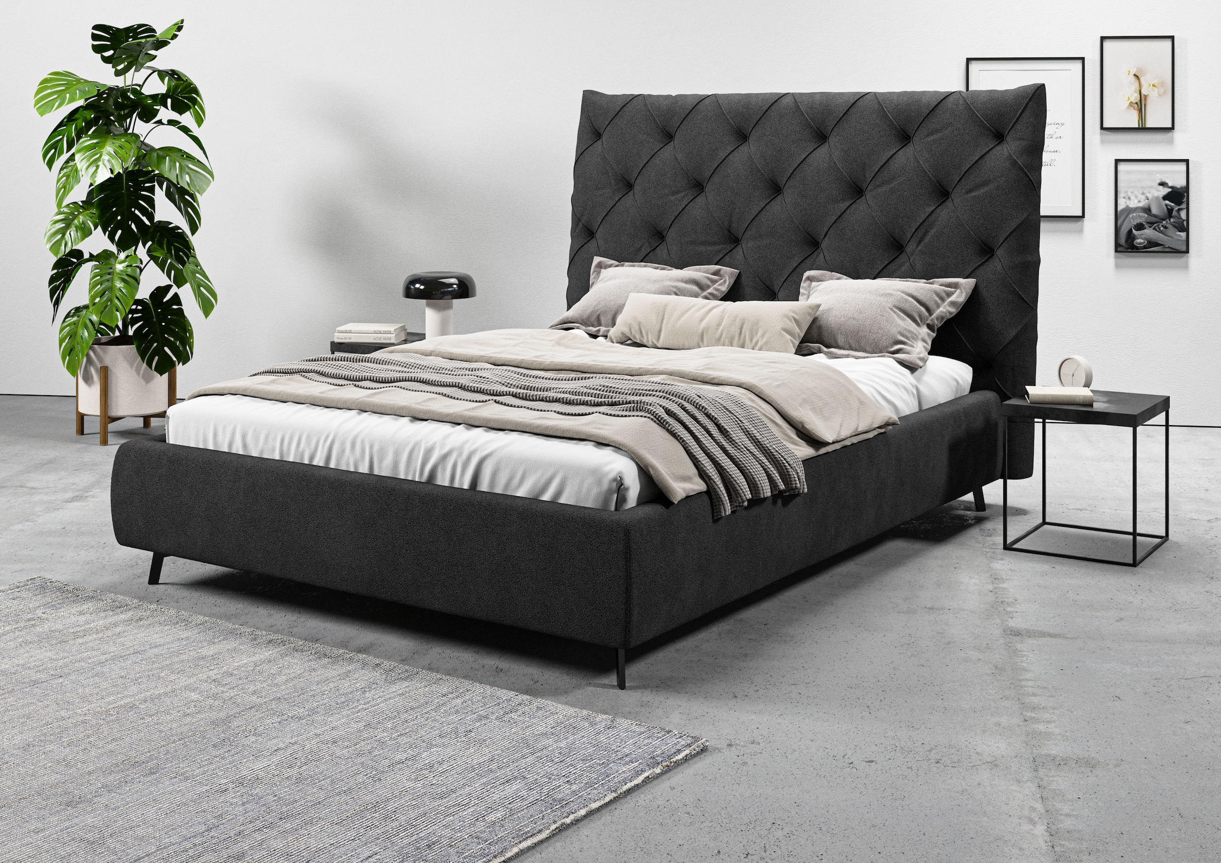 Home affaire Polsterbett "Maxime, in 4 Breiten bis 200cm, auch in Leder" Ko günstig online kaufen