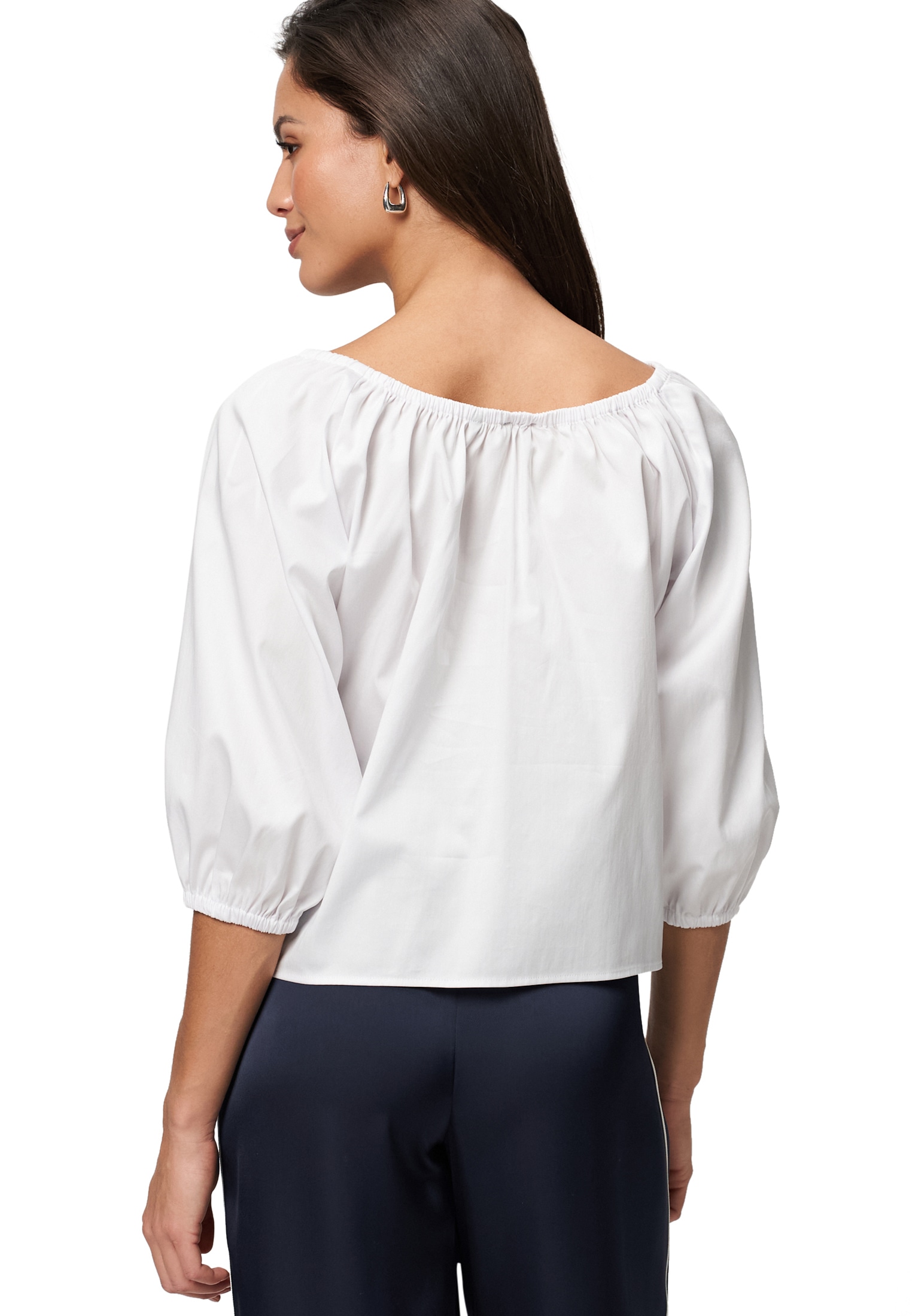 Zero Shirtbluse »zero Blusenshirt mit tiefem Rundhalsausschnitt«