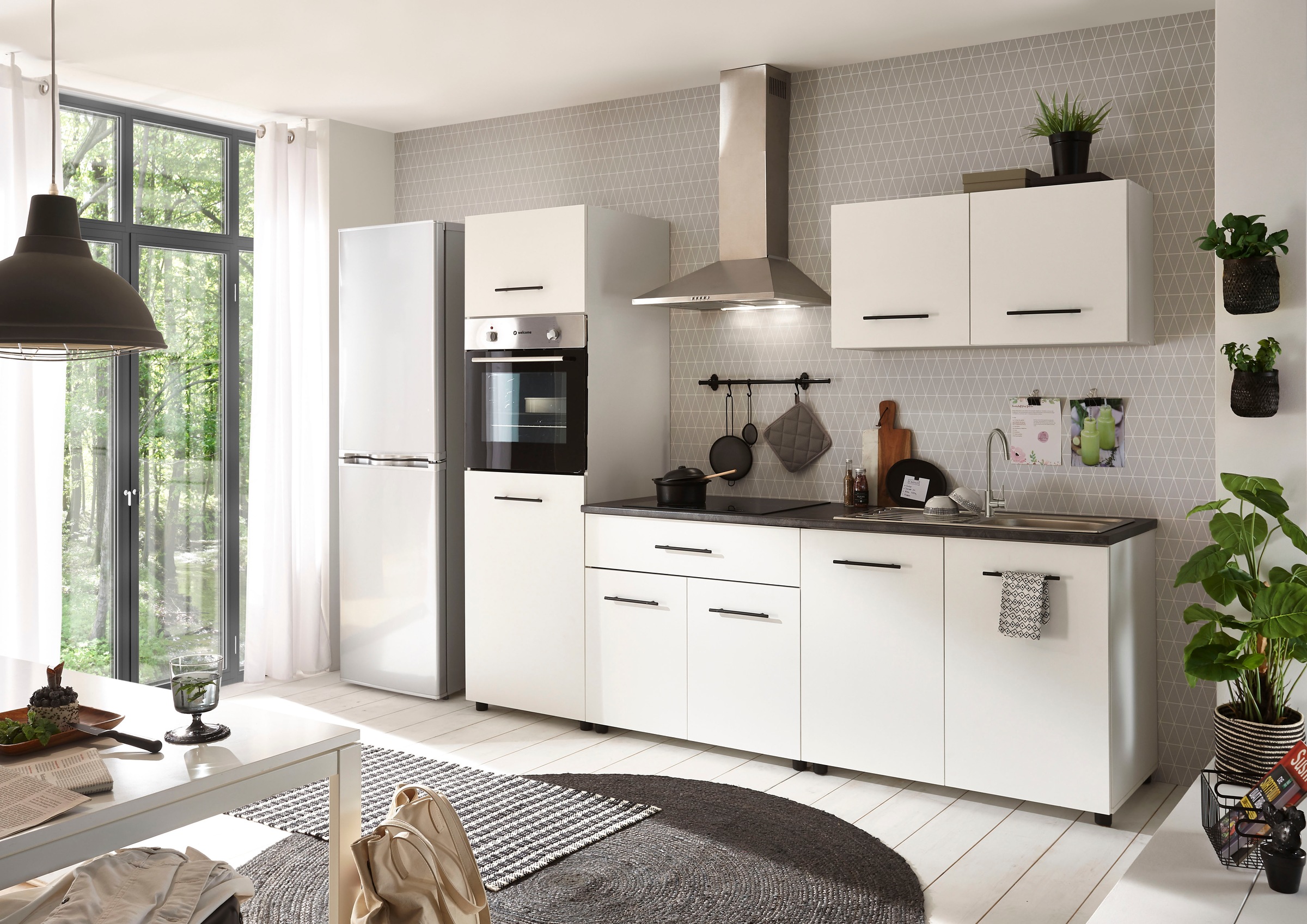 BASIC by Balculina Küchenzeile »Leon« Breite 250 cm, seitenverkehrt stellbar