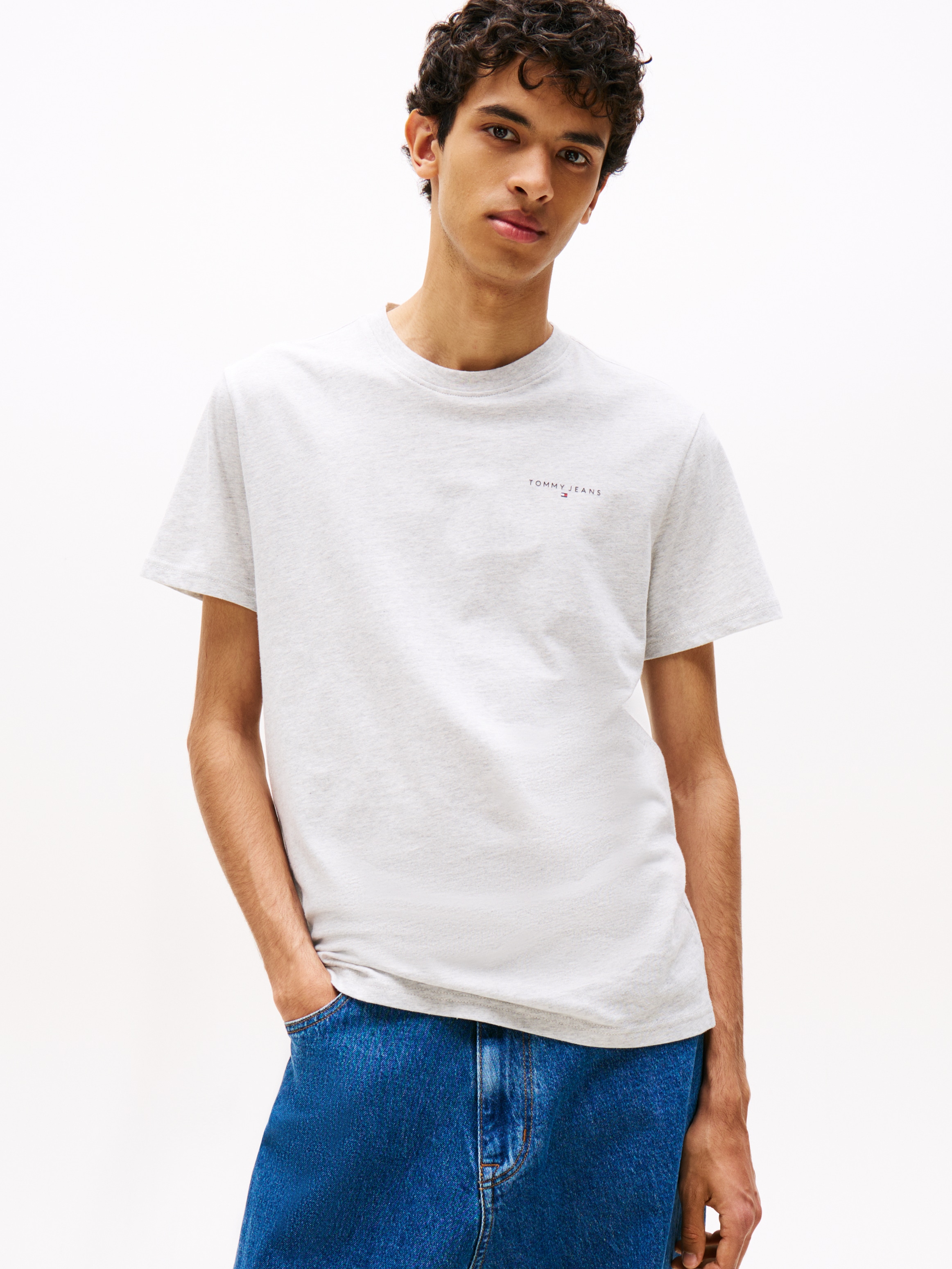 Tommy Jeans T-Shirt "TJM SLIM LINEAR CHEST TEE EXT", Mit Rundhalsausschnitt günstig online kaufen