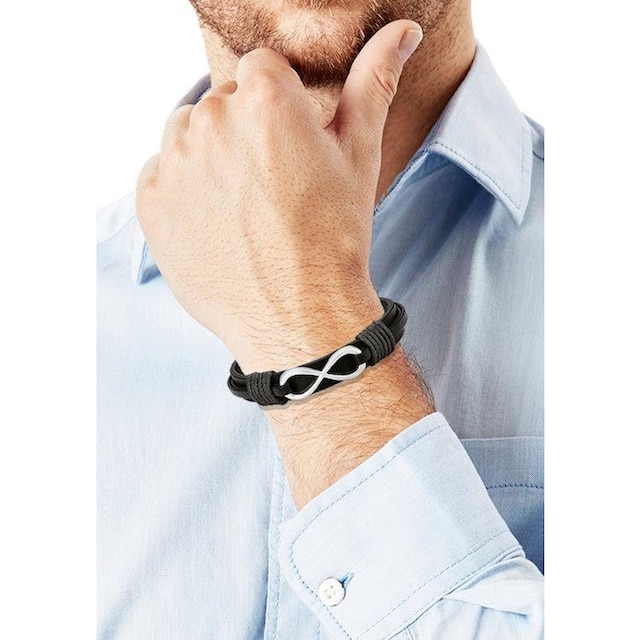 s.Oliver Lederarmband »Hauptkollektion - Infinity/Unendlichkeitsschleife,  2026136«, aus Edelstahl + Leder ▷ kaufen | BAUR