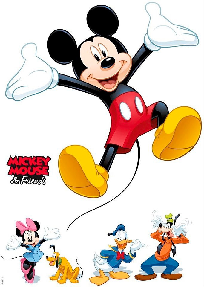 Komar Wandtattoo "Mickey and Friends - Größe 50 x 70 cm" selbstklebend, Wandsticker, Kinderzimmer