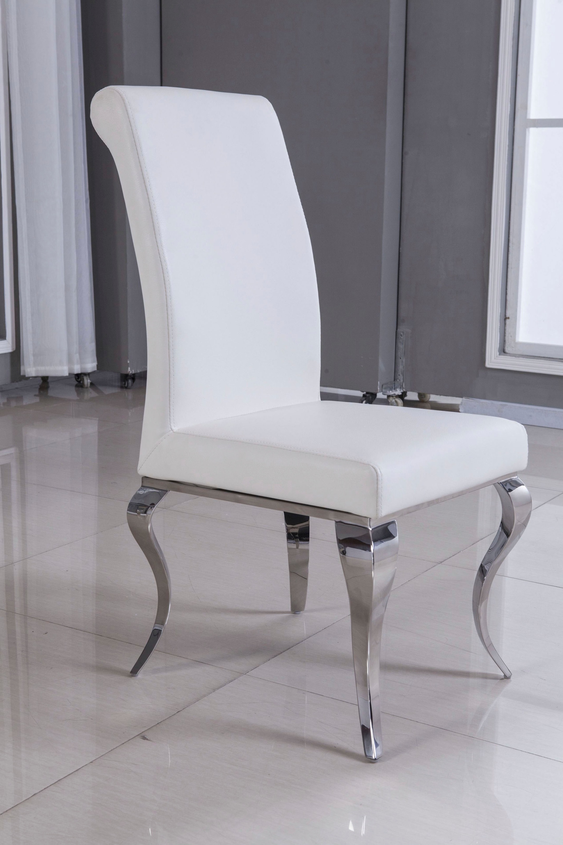 Leonique Hochlehner »Christy«, Polyester, Mit gebogenen Chromfüßen, außergewöhnliches Design, modern, stilvoll