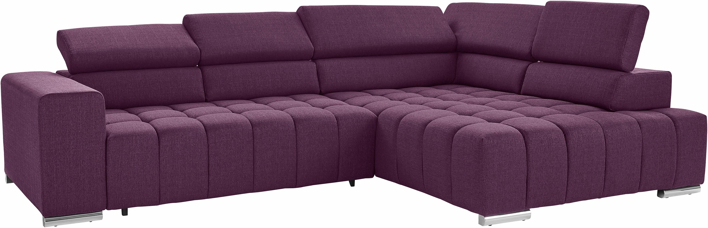 exxpo - sofa fashion Ecksofa »Elias, aktuelle Kreuzsteppung im Sitz, bequem, L-Form«, mit Kopf- bzw. Rückenverstellung, wahlweise mit Bettfunktion