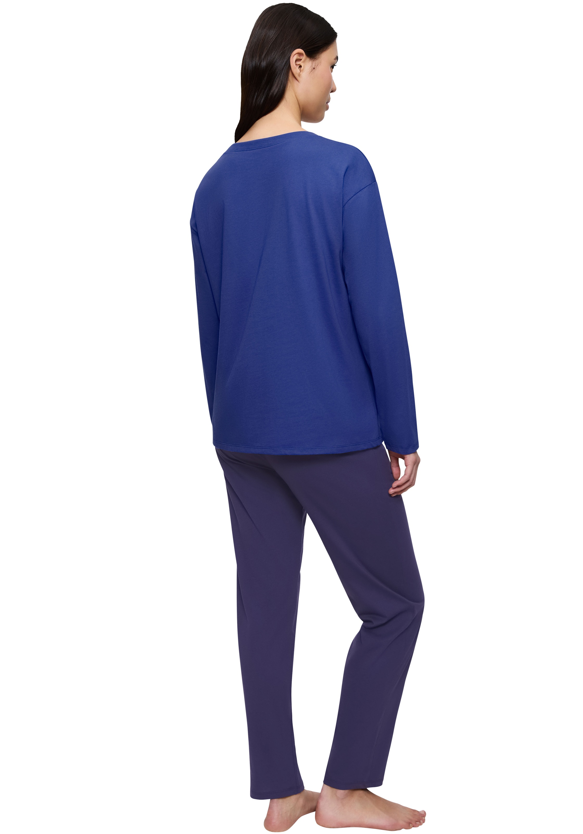 Thumbnail - Triumph Schlafanzug Blumenstickerei, Brusttasche, Rundhalsausschnitt, Langarm