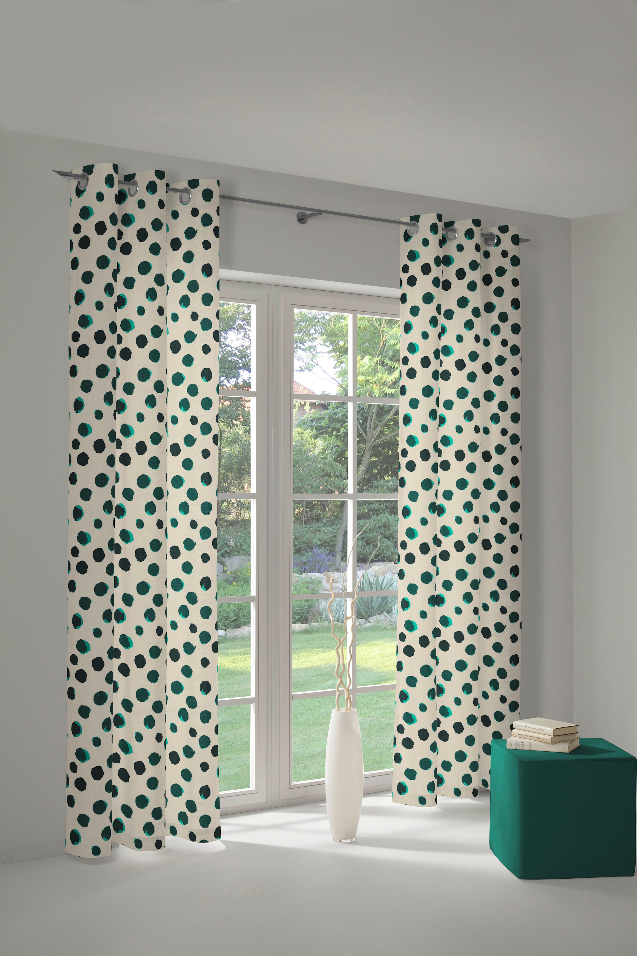 Adam Vorhang "Dots" Ösen 1 Stk. tlg. Vorhang Dots aus Leinen und Bio-Baumwo günstig online kaufen