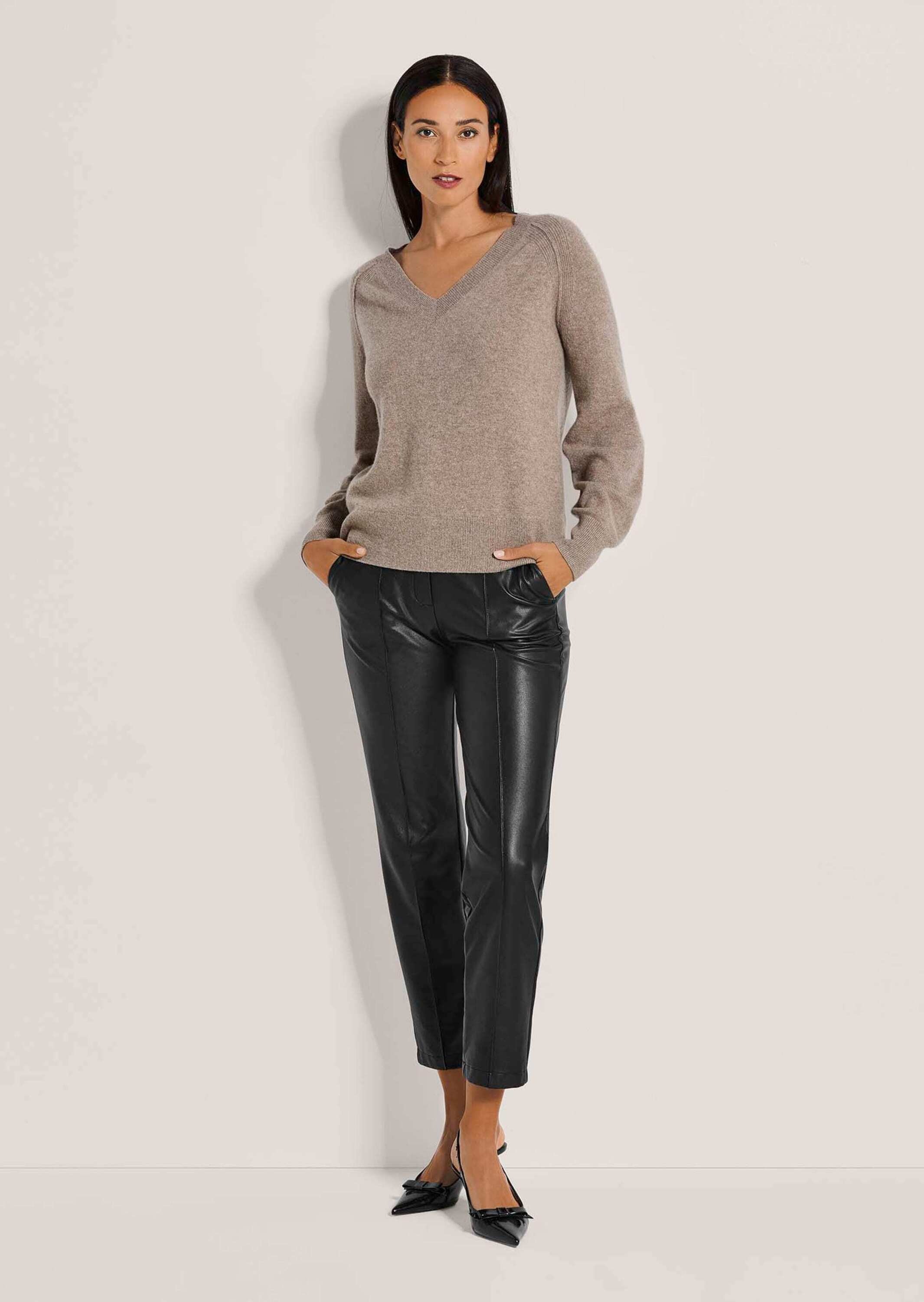 Madeleine V-Neck Long Pullover Beige 36/38 2