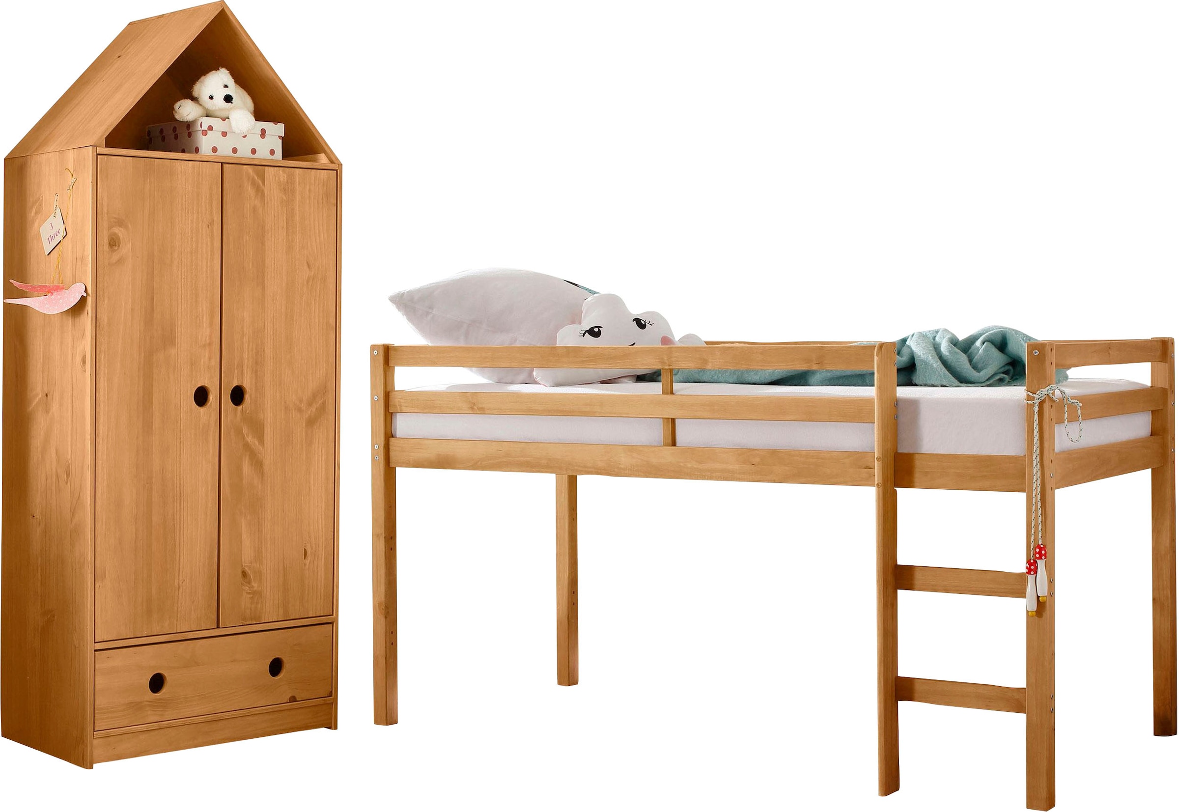 Lüttenhütt Jugendzimmer-Set "Alpi" Spar-Set, 2 Stk. tlg. Hochbett und Kleid günstig online kaufen