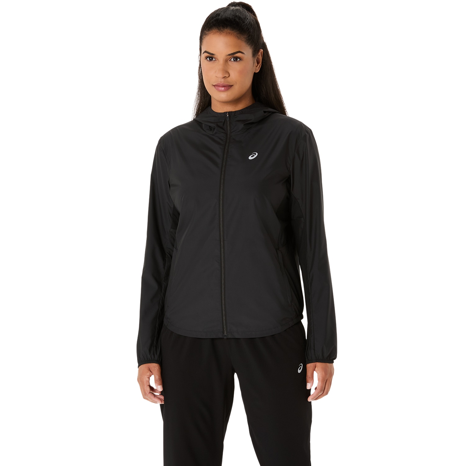 Laufjacke ASICS "ASICS CORE JACKET", Damen, Gr. M (40), schwarz (performance schwarz), Web, Obermaterial: 100% Polyester, hoch geschlossener Ausschnitt, eingesetzt elastischer Bund, Jacken, Übergangsjacke