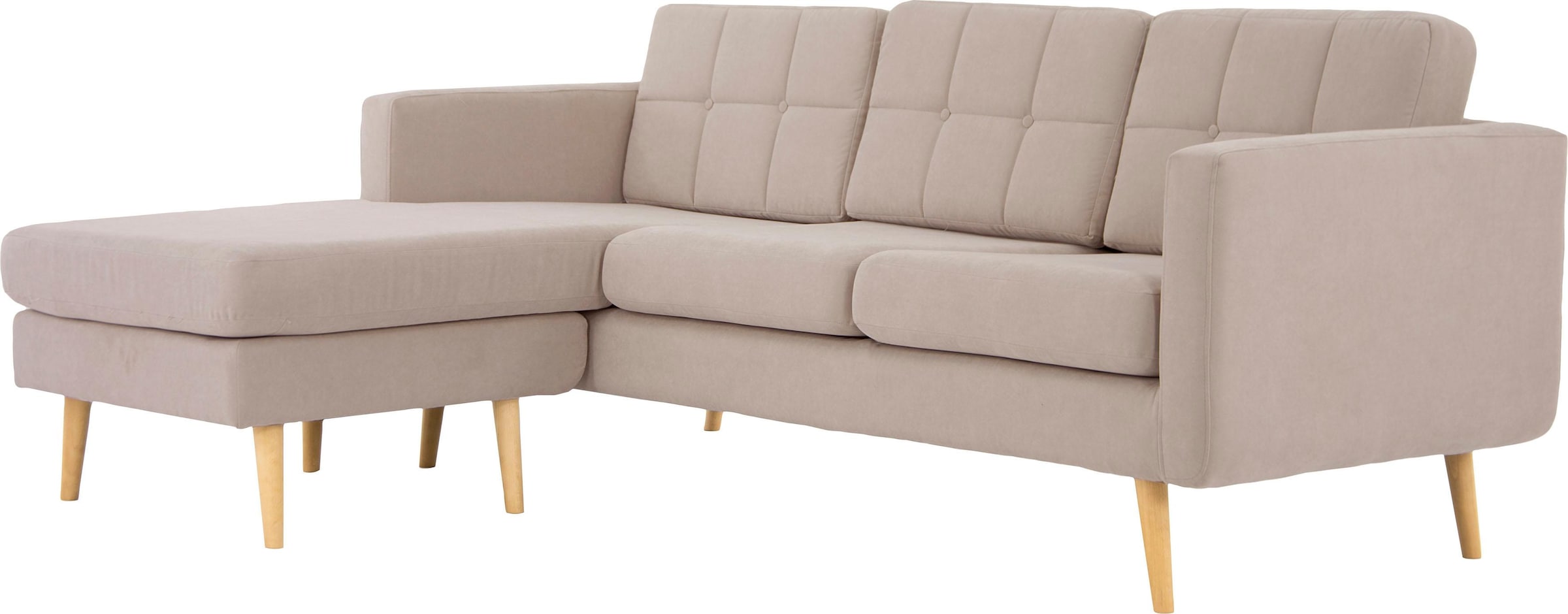 Home affaire Ecksofa »Brest L-Form«, mit Knopfheftung und Steppung im Rücken, geradliniges Design
