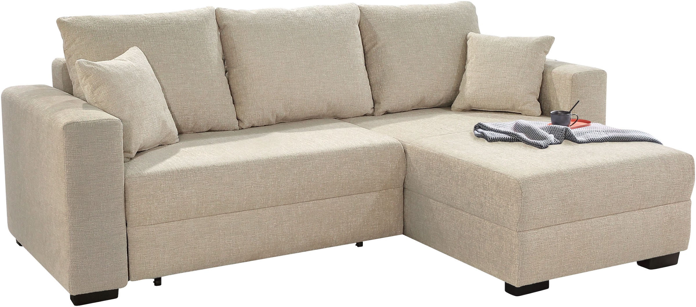 Jockenhöfer Gruppe Ecksofa »Elmau, L-Form, Breite 235cm«, inkl. Bettfunktion, Bettkasten, Ottomane links/rechts montierbar