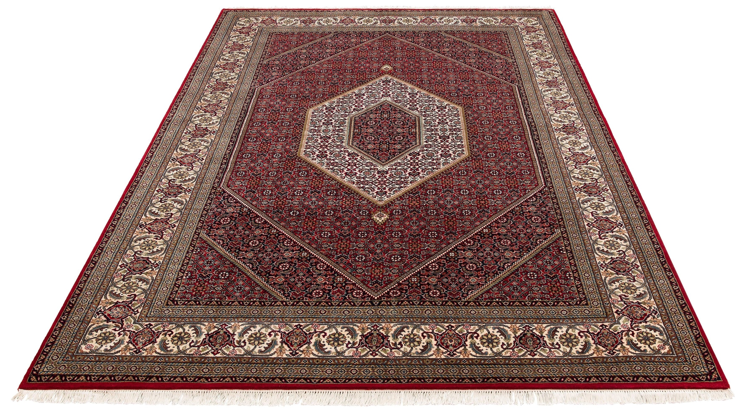 my home Orientteppich »Chandra«, rechteckig, 12 mm Höhe, handgeknüpft, 80% Schurwolle, 20% Seide, mit Fransen