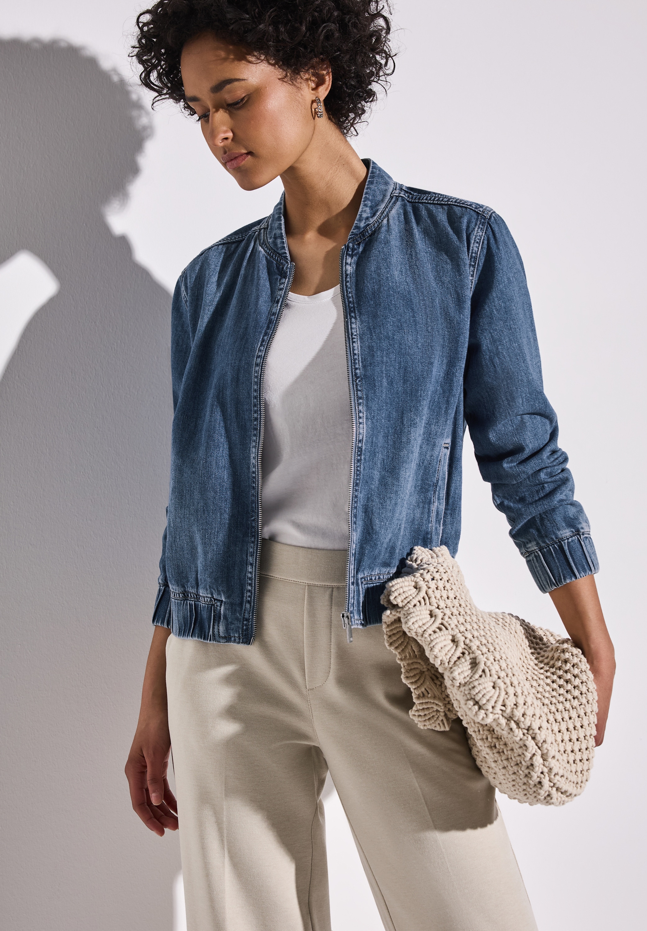 STREET ONE Blouson, ohne Kapuze, Denim, mit Reißverschluss