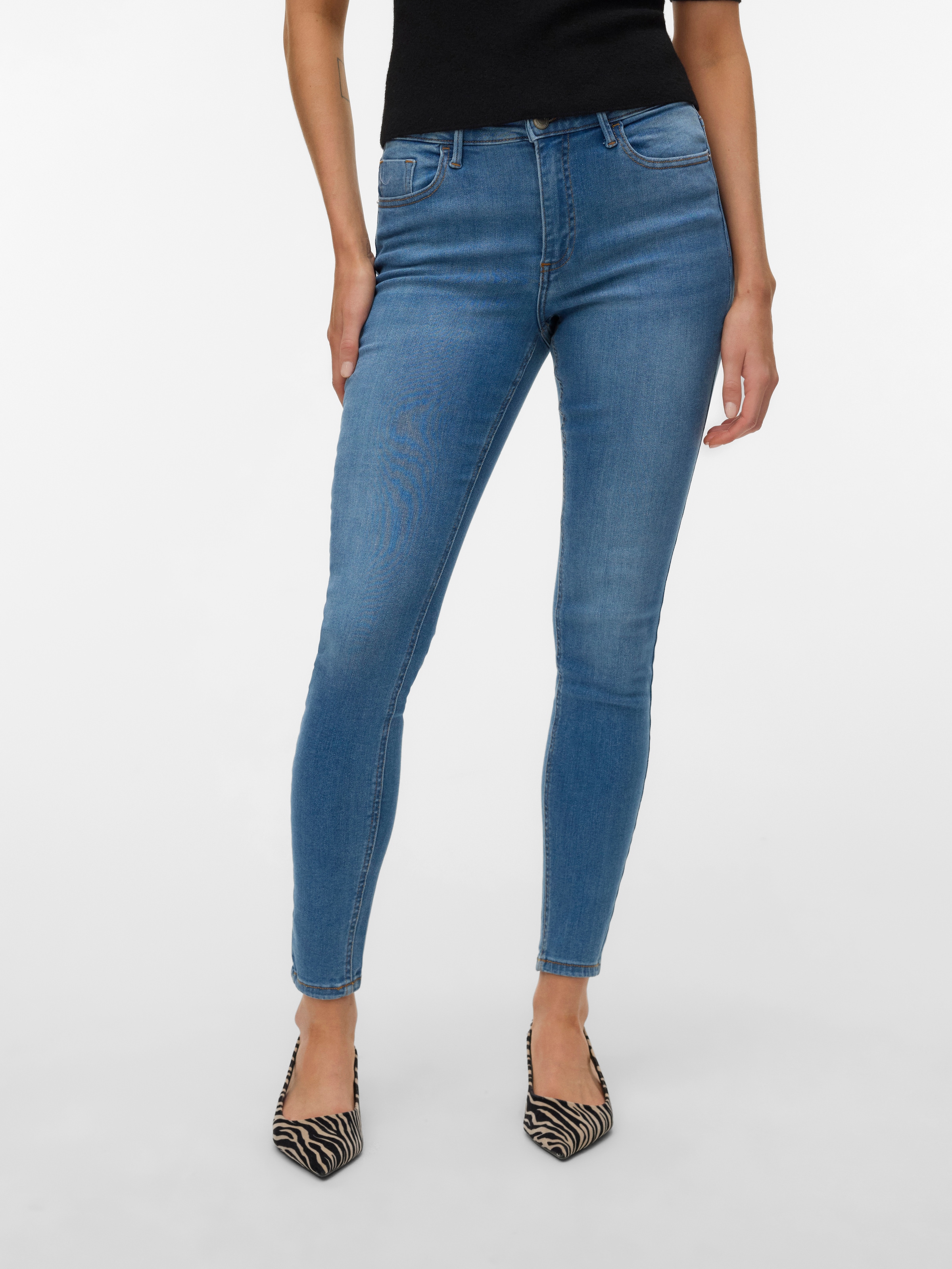 Vero Moda Skinny-fit-Jeans "VMPOLLY MR SKINNY JEANS RA3049 NOOS" Baumwollmi günstig online kaufen