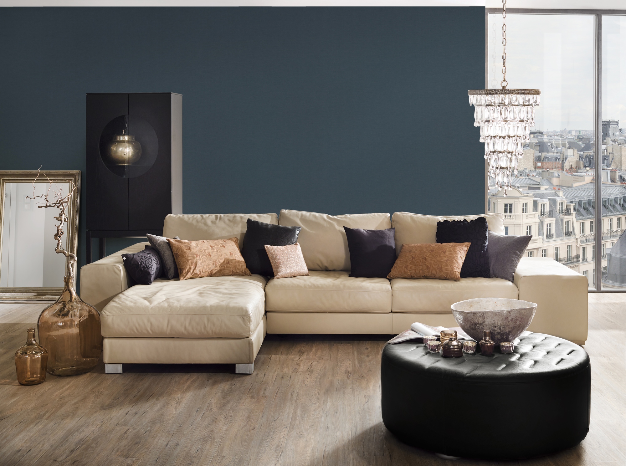 living walls Vliestapete »Dschungel-Tapete Bunte Blattoptik tropisch Vlies« matt glatt