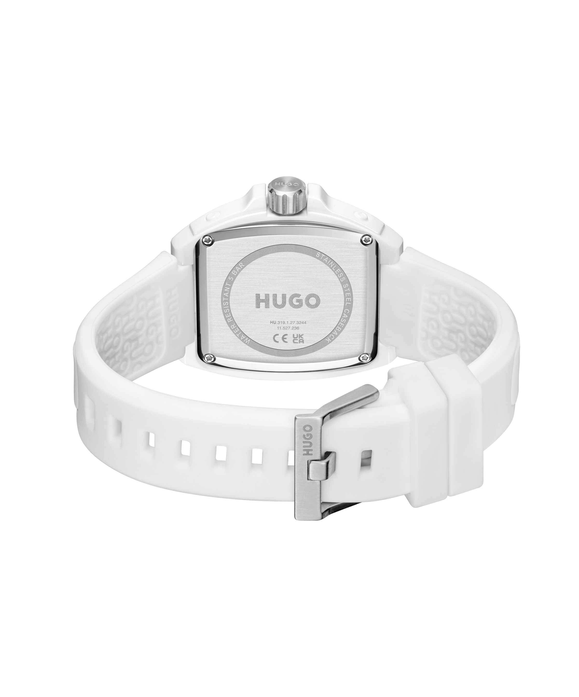 HUGO Quarzuhr »#HUGO ID«, Armbanduhr, Damenuhr, Herrenuhr, Silikonarmband, analog, Tag
