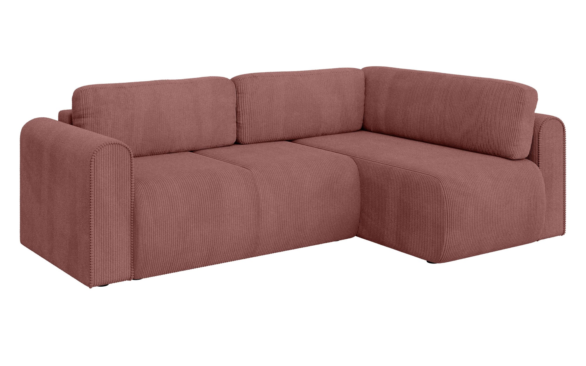 Ecksofa OTTO HOME "Zacharia wahlweise Schlafsofa mit Bettkasten, B/T/H 250/166/86 cm", rosa, B:250cm H:86cm T:166cm, 100% Polyester, Sofas, Ecksofa, L-Form mit Wellenunterfederung, Ottomane rechts oder links bestellbar 3