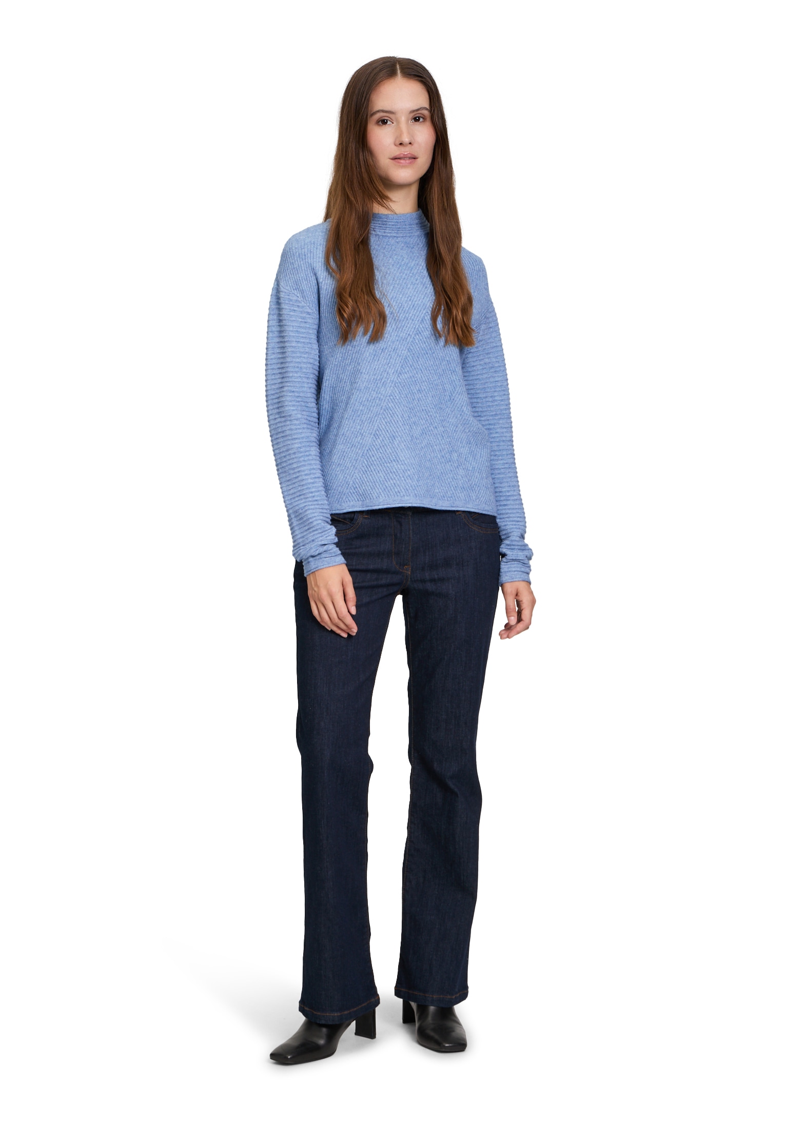 Betty Barclay Strickpullover »Betty Barclay Basic-Strickpullover mit Rippenstruktur«, (1 tlg.), Kragen
