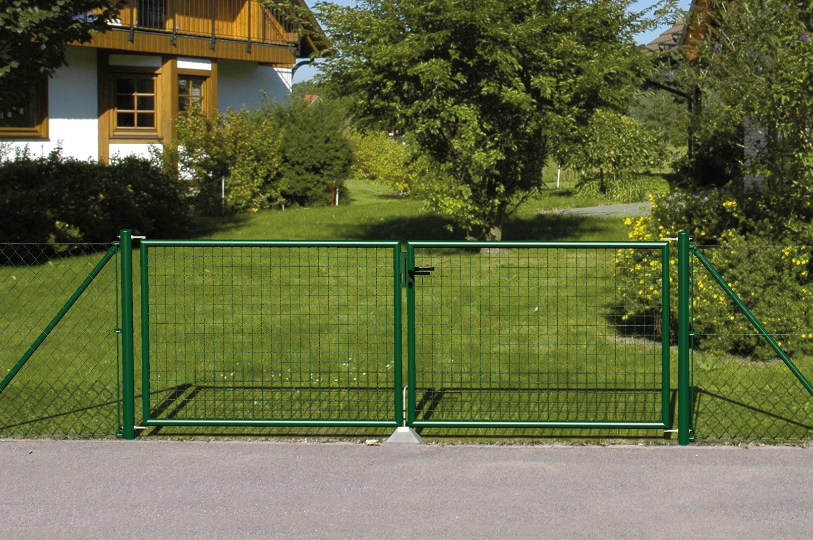 Alberts Zaundoppeltür »Wellengitter-Doppeltor mit Zubehör«, Höhe: 125 cm, Breite: 304,8 cm, grün