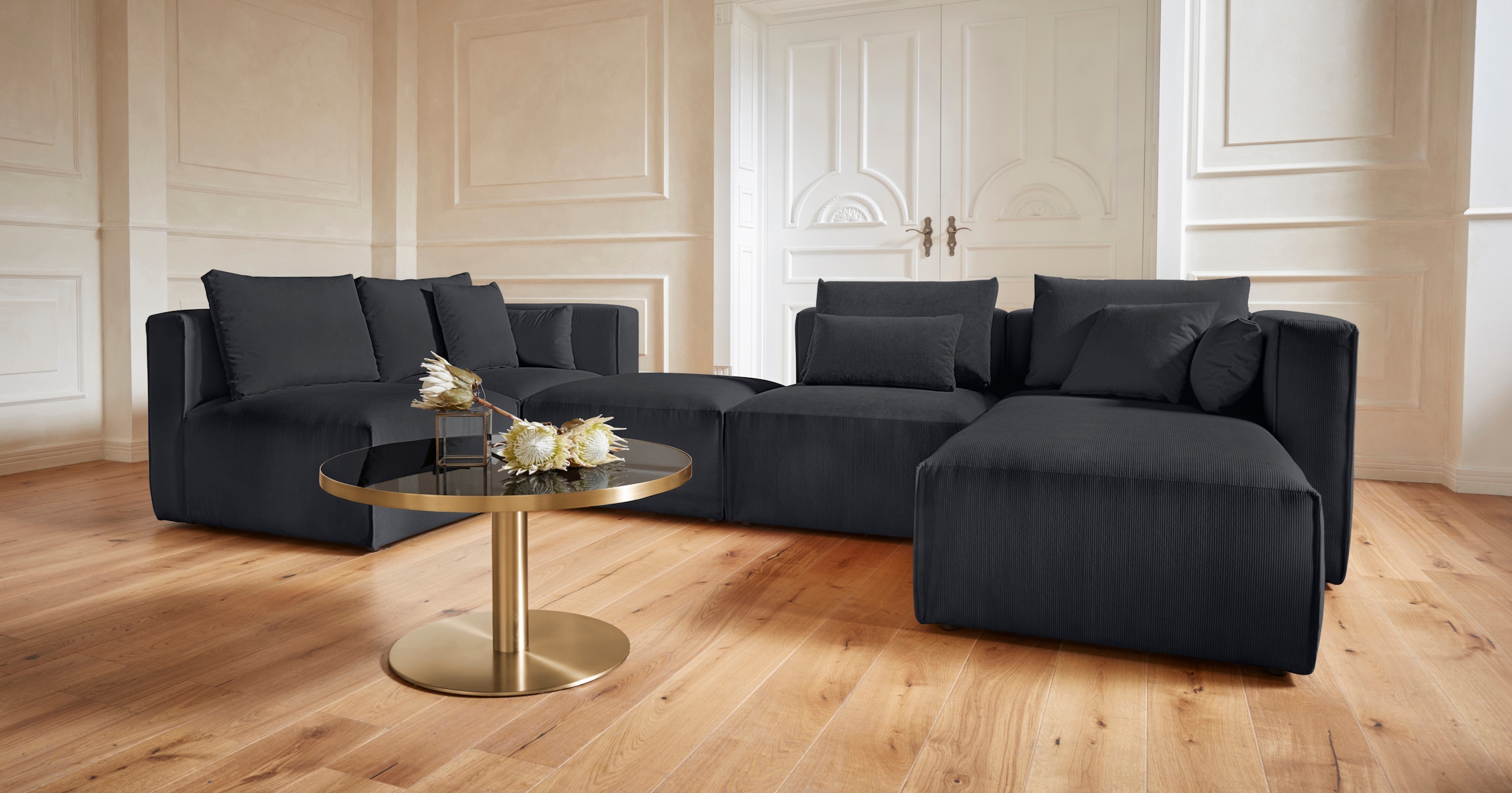 Home affaire Wohnlandschaft "Comfine U-Form", zusammengesetzt aus Modulen, günstig online kaufen