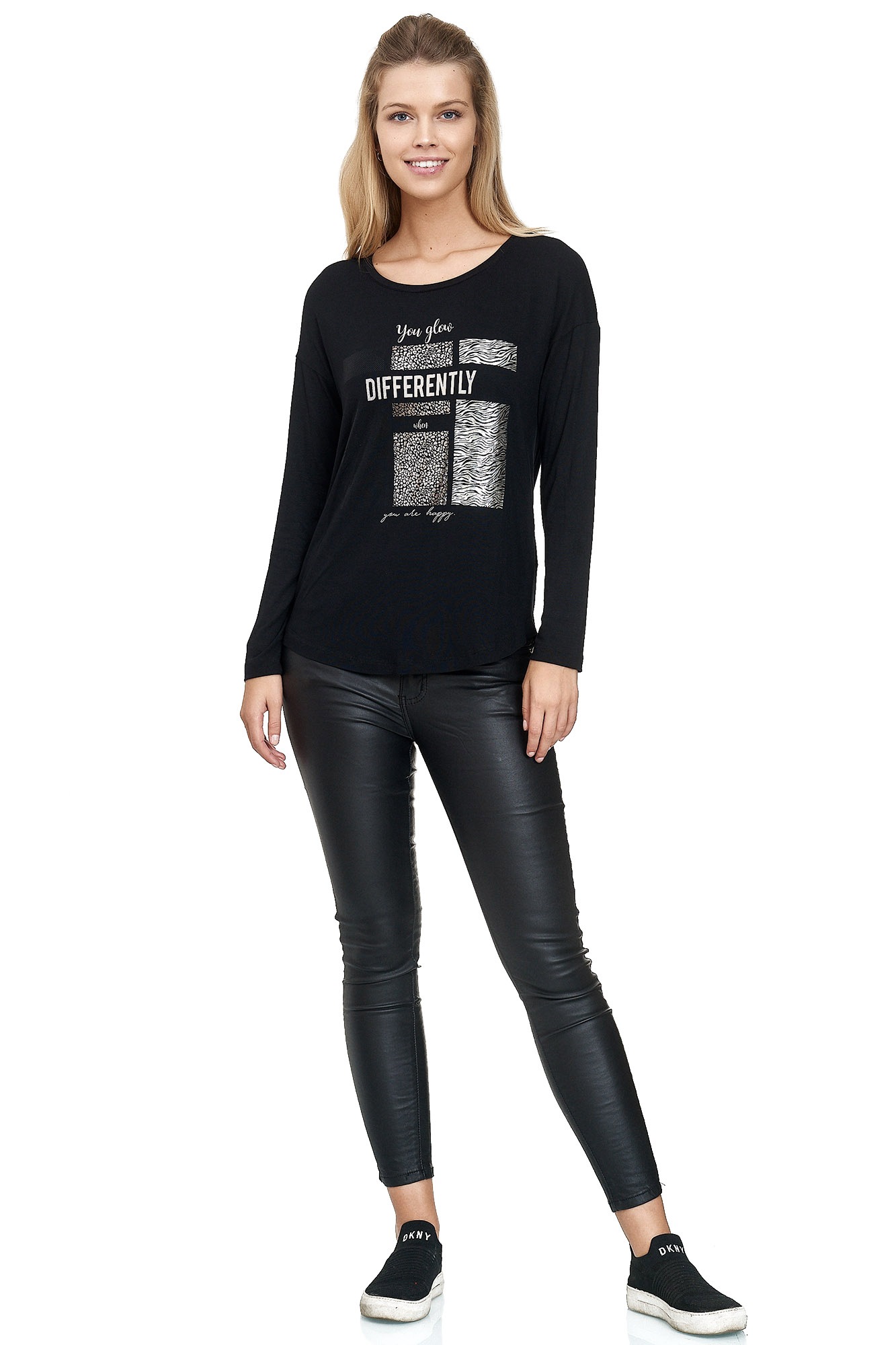 Decay Langarmshirt, mit Glanzprint