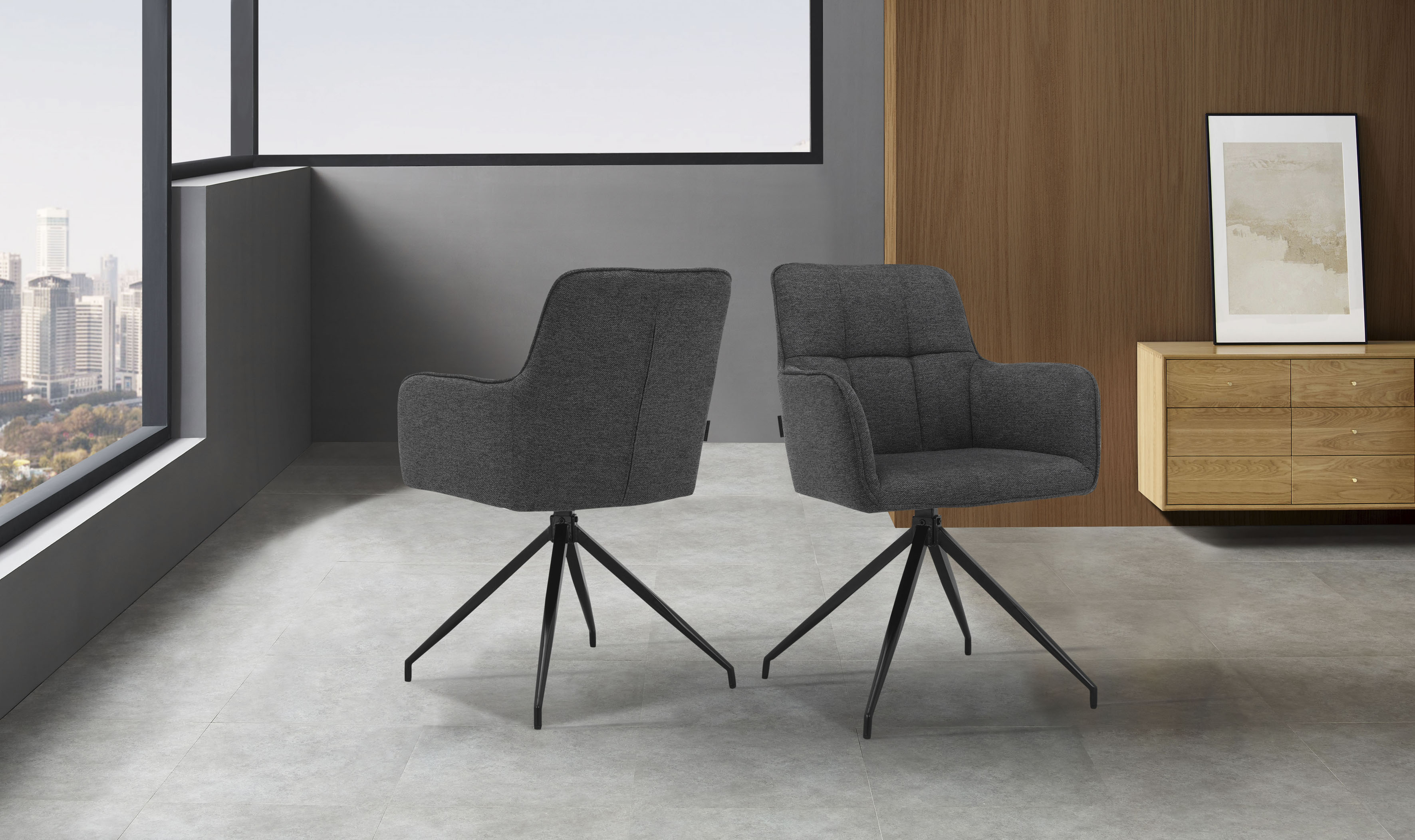 MCA furniture Esszimmerstuhl »Denia«, (Set), 2 St., 2-er Set, Stuhl 360°drehbar  mit Nivellierung, belastbar bis 120 kg kaufen | BAUR
