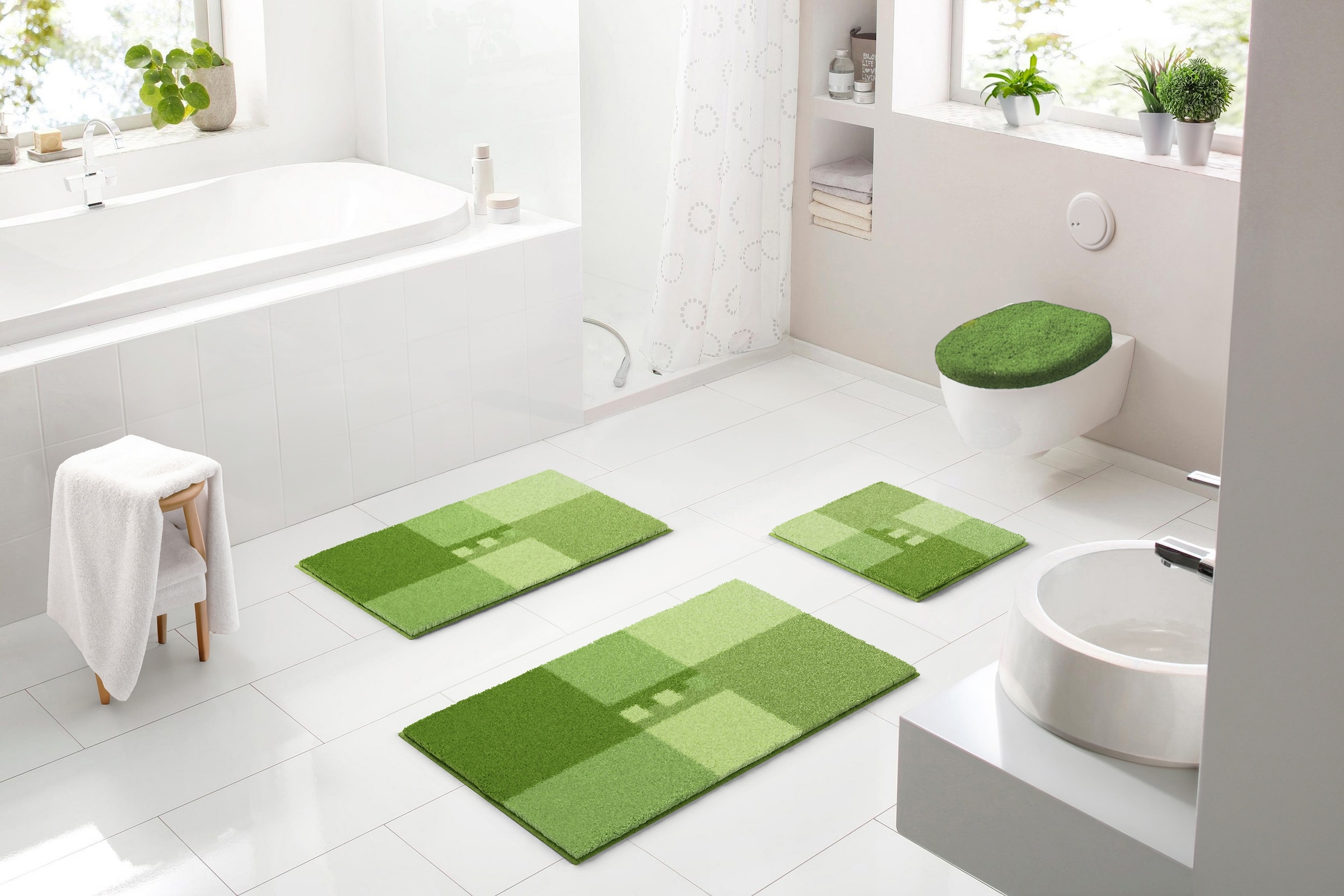 Linea Due Badematte "Merkur" Höhe 18 mm rutschhemmend beschichtet fußbodenheizungsgeeignet