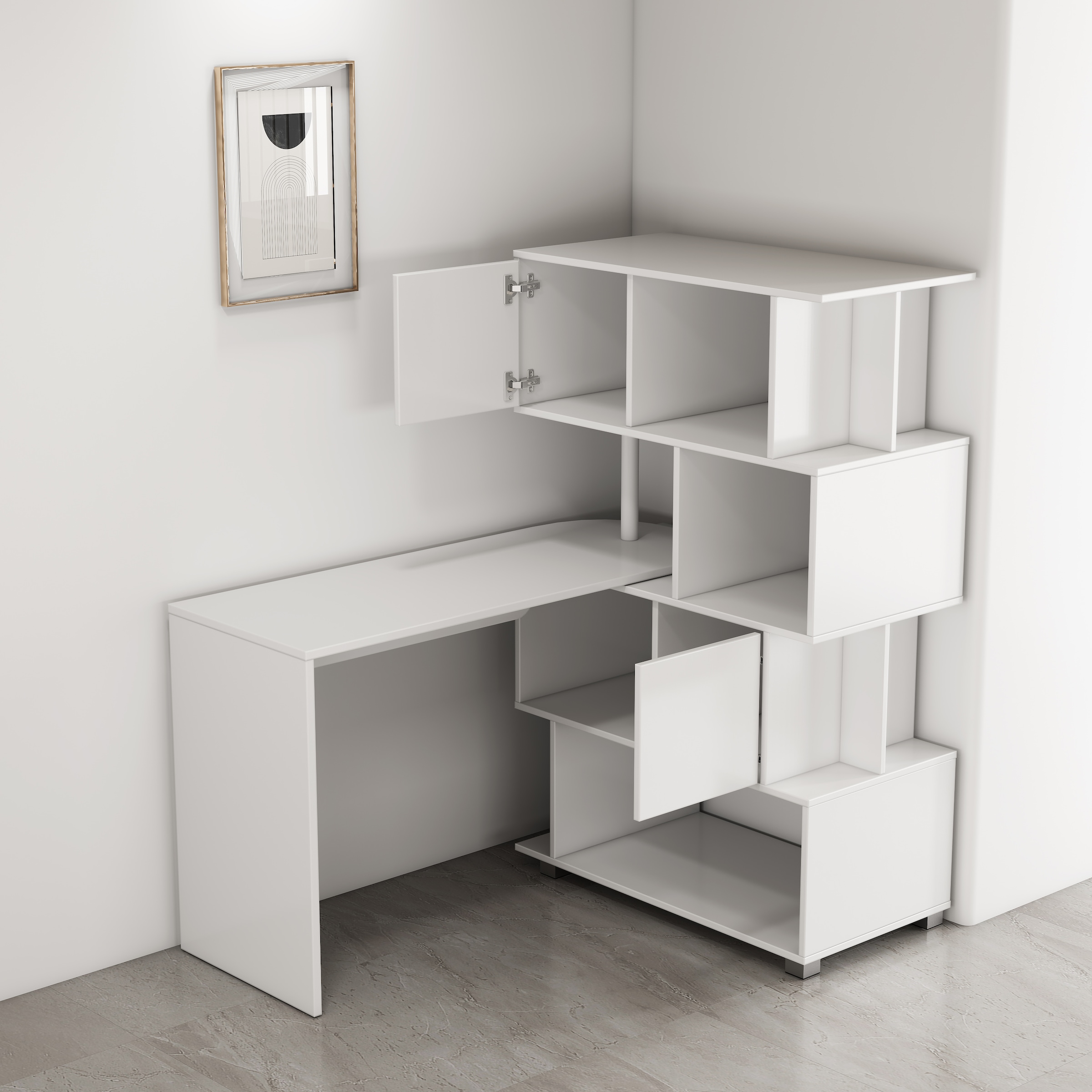 OTTO home Schreibtisch »Inovo« Set,  als Eckschreibtisch oder Schreibtisch nutzbar, viel Stauraum