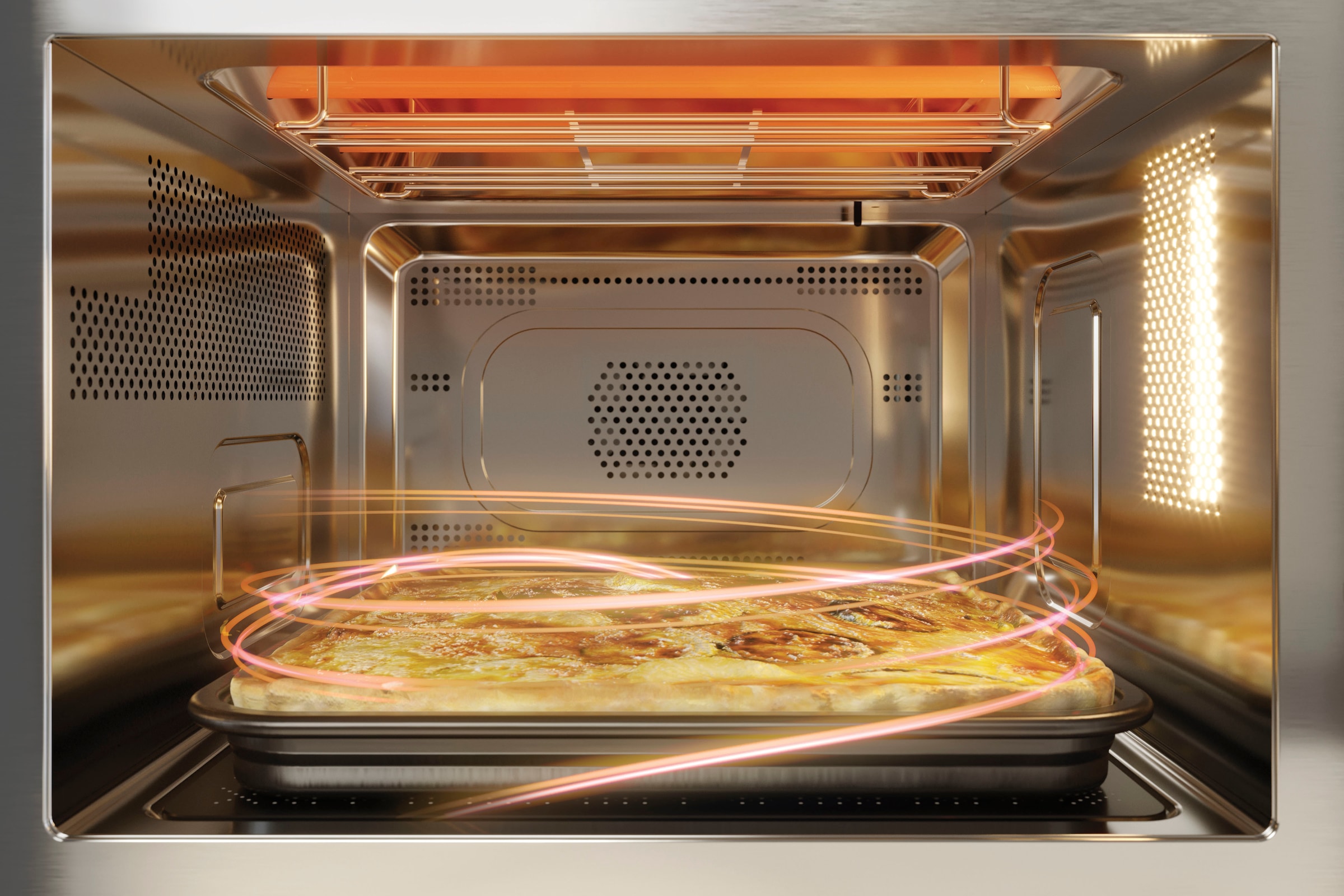 BAUKNECHT Mikrowelle »MF 255 B«, Heißluft-Mikrowelle-Grill, intelligente Technologie ohne Drehteller