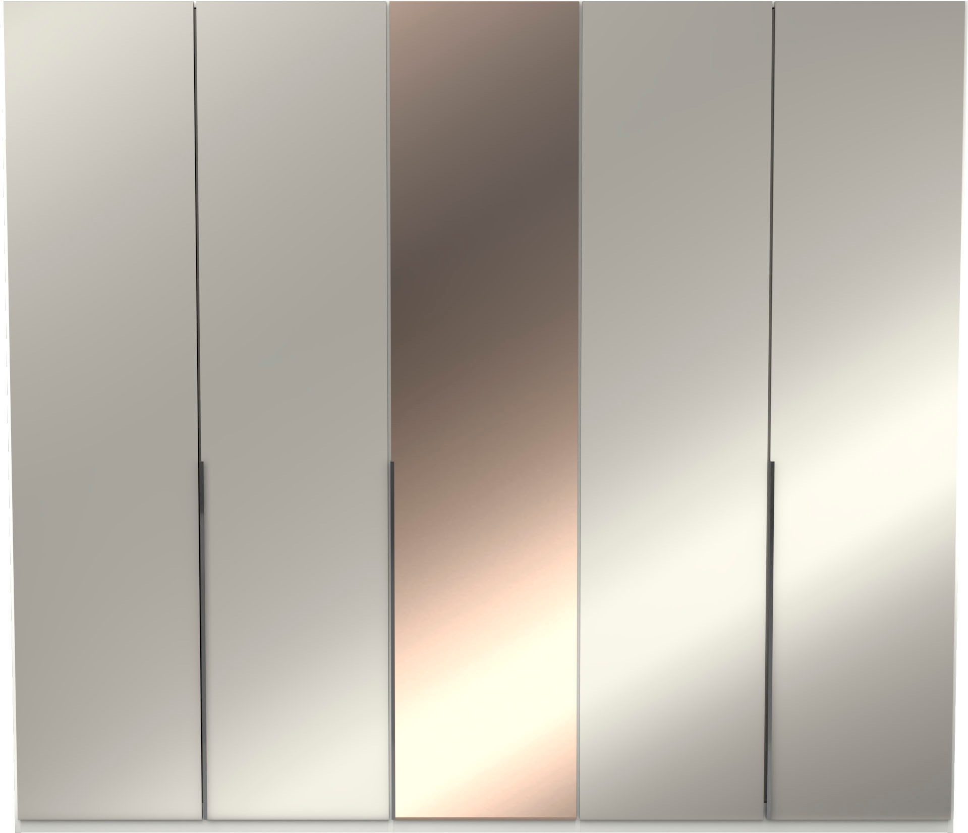 Thumbnail - Musterring Drehtürenschrank "San Diego, Kleiderschrank, Schrank, Garderobe, mit Spiegel" weiß, Türen gedämpft,2 Höhen, m...